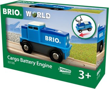 BRIO® Spielzeug-Lokomotive BRIO® WORLD, Blaue Batterie-Frachtlok, FSC® - schützt Wald - weltweit