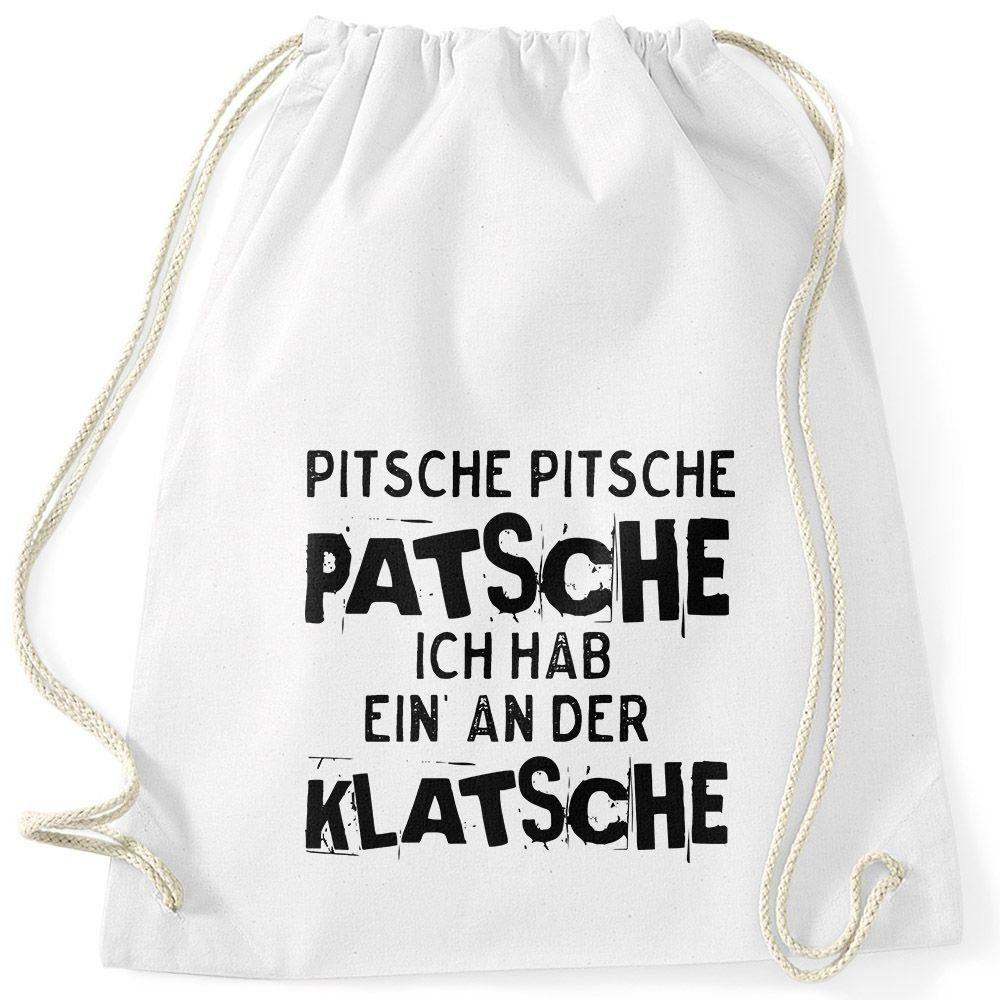MoonWorks Turnbeutel Turnbeutel Spruch Pitsche Pitsche Patsche Ich hab einen an der Klatsche Gymsac Moonworks®
