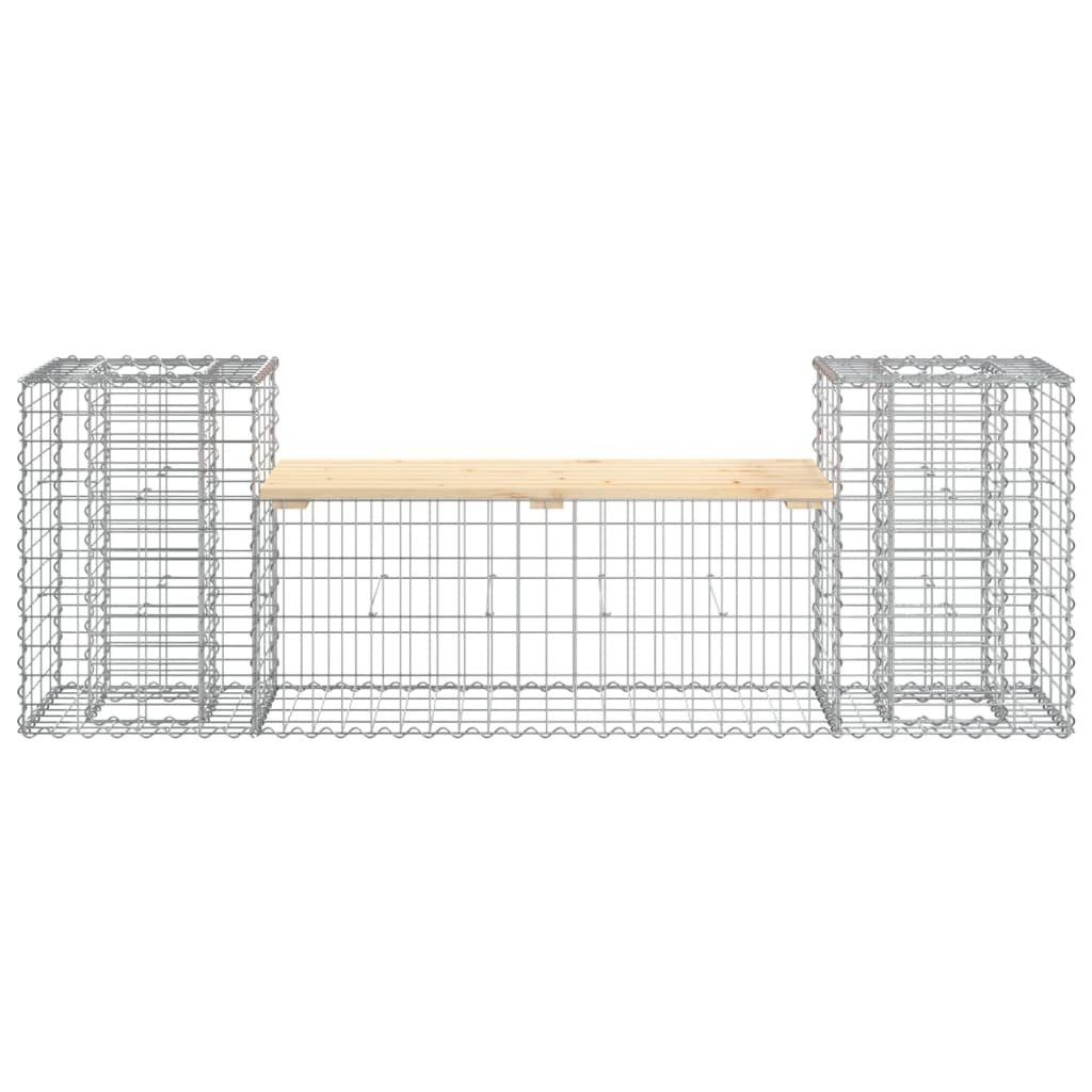 vidaXL Gartenbank Gartenbank aus Gabionen 183x41x60,5 cm Massivholz Kiefer (1-St)