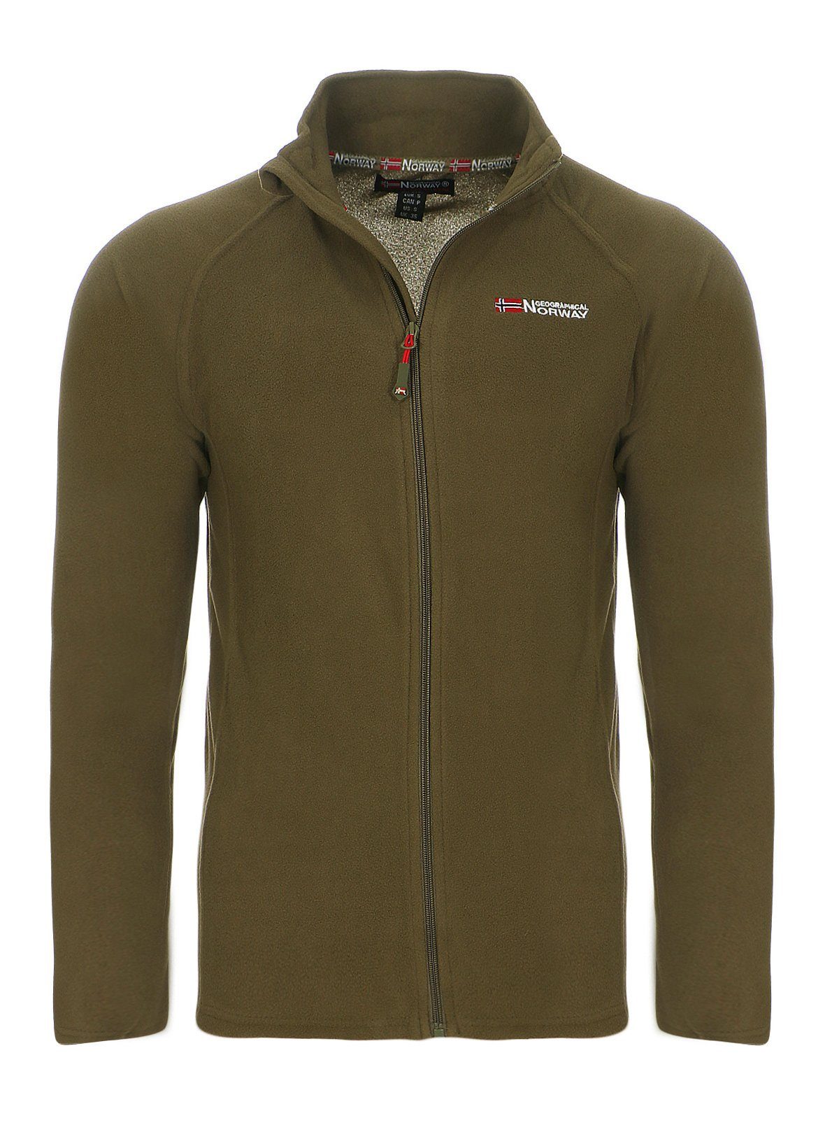 Geographical leicht Norway Sweatjacke, Fleecejacke Übergangsjacke, warm, Khaki Herren,