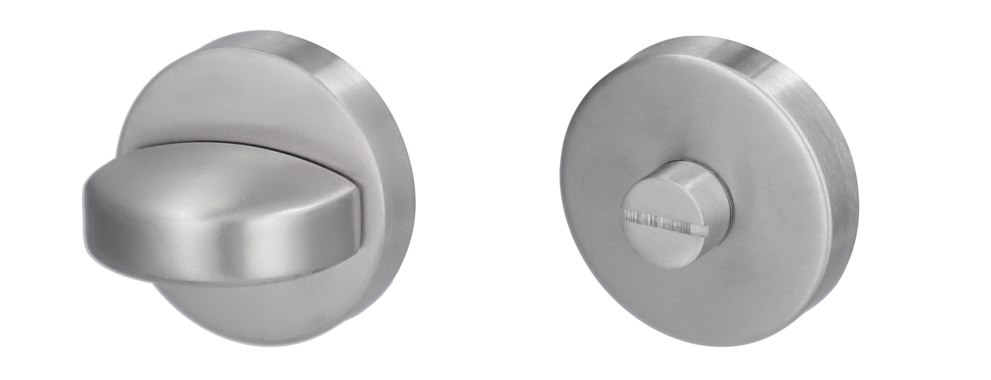 Alpertec Türbeschlag WC Rosette mit Sperrriegel (1 St), Edelstahl satiniert