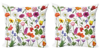 Kissenbezüge Modern Accent Doppelseitiger Digitaldruck, Abakuhaus (2 Stück), Blume Farbige Rosen Tulpen