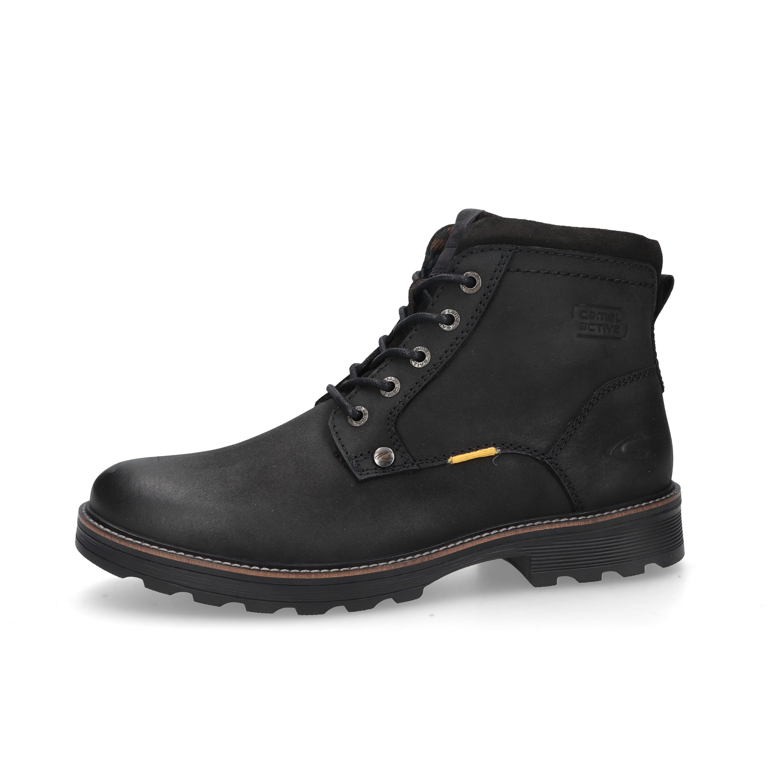 camel active Boots Tumbled Nubuk SCHWARZ Schnürboots