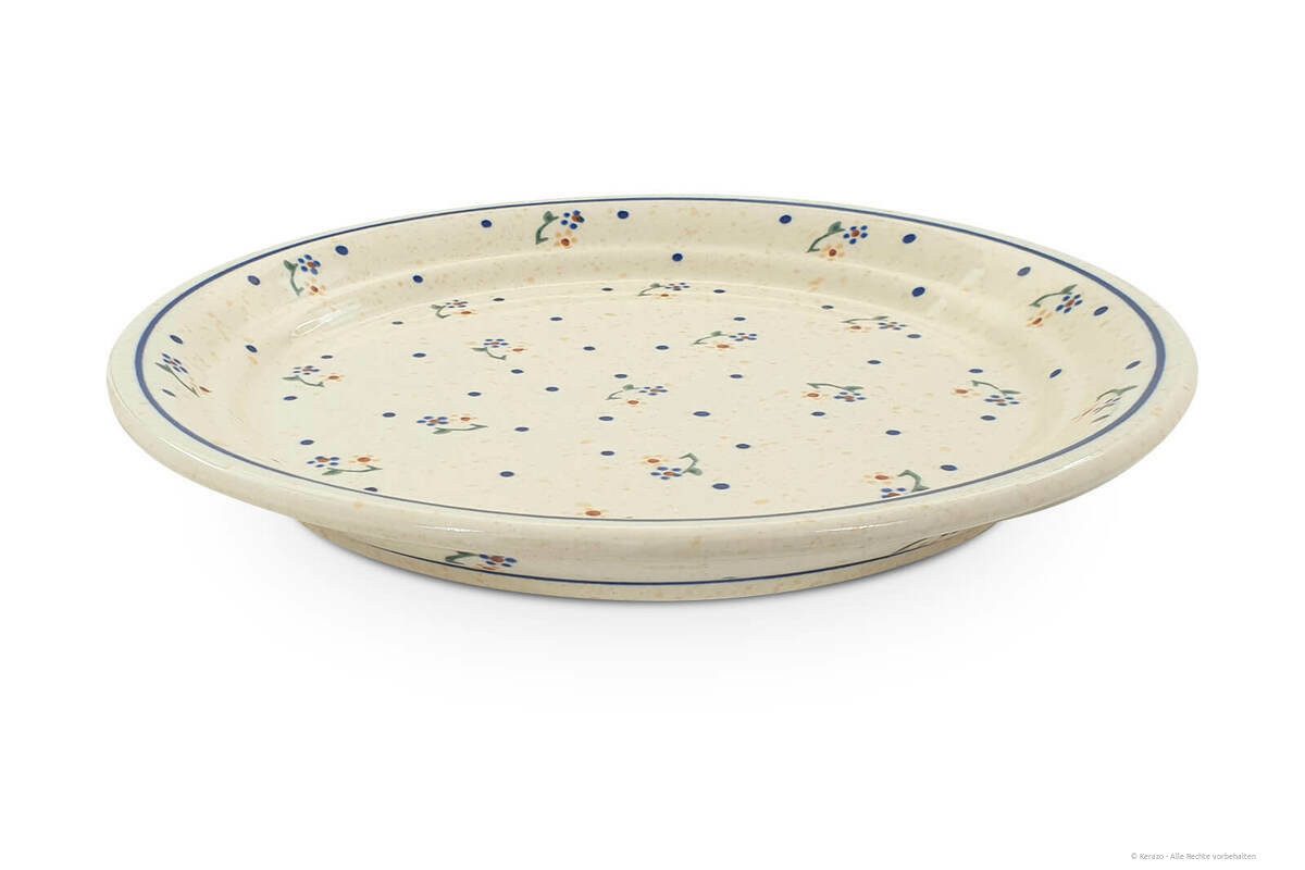 Bunzlauer Keramik Speiseteller Flacher Teller Ø24,8cm Essteller Servierteller Keramikteller Dekor 111