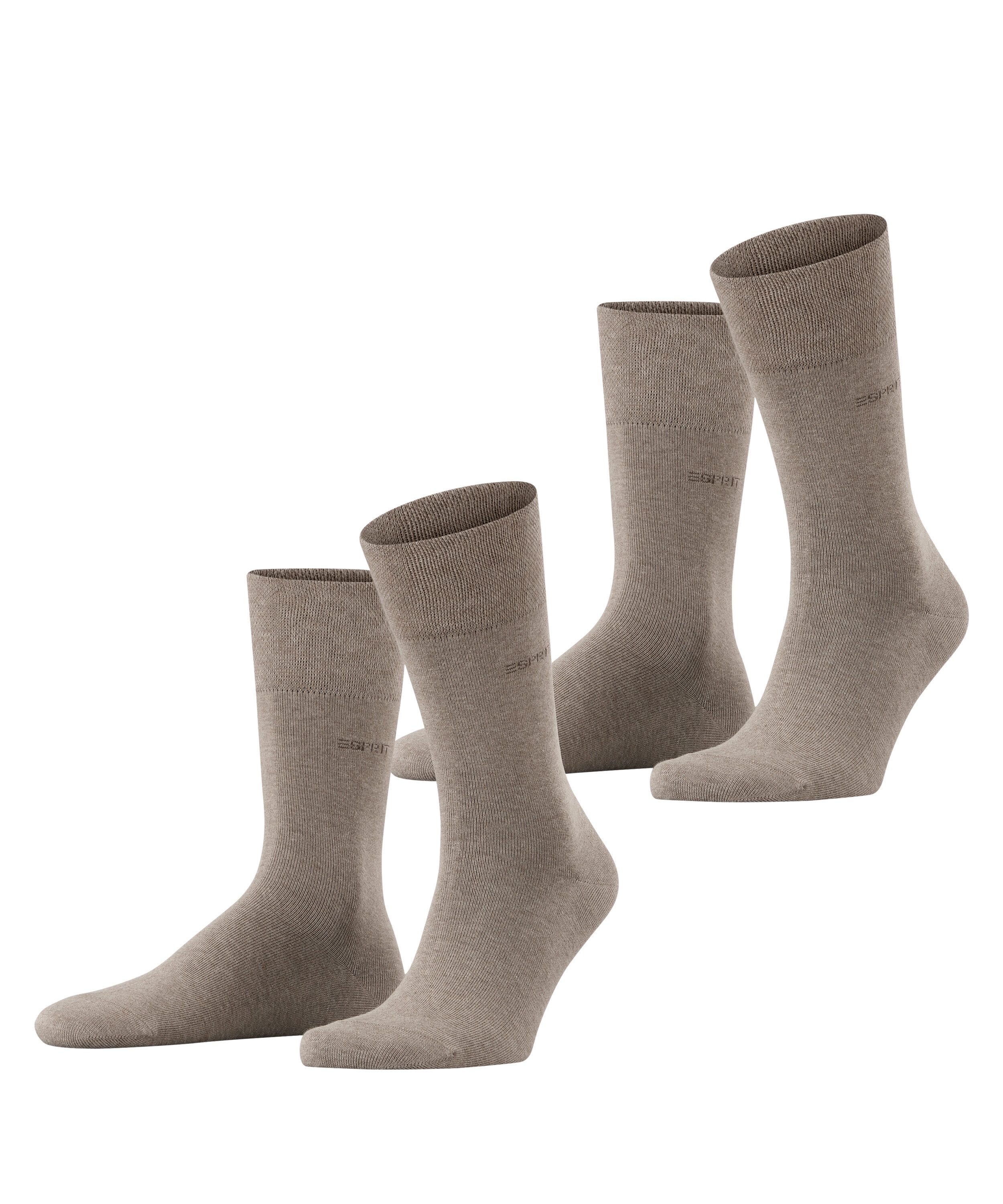 Esprit Socken Basic Easy (2-Paar, 2 Paar) druckfreier, breiter Komfortbund, atmungsaktiv, uni Socken