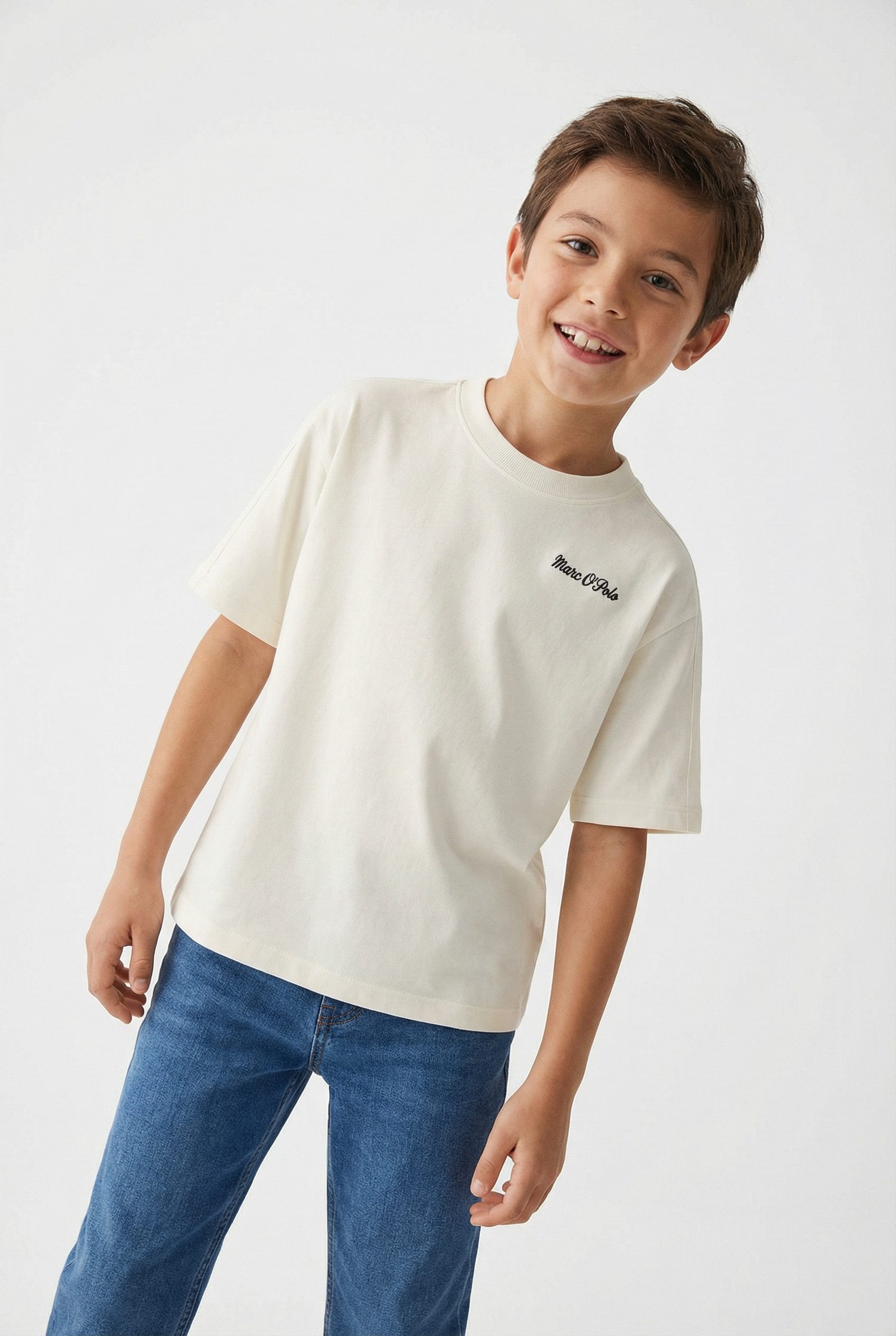 Marc O'Polo T-Shirt normale Passform, für Jungs, dezente Stickerei