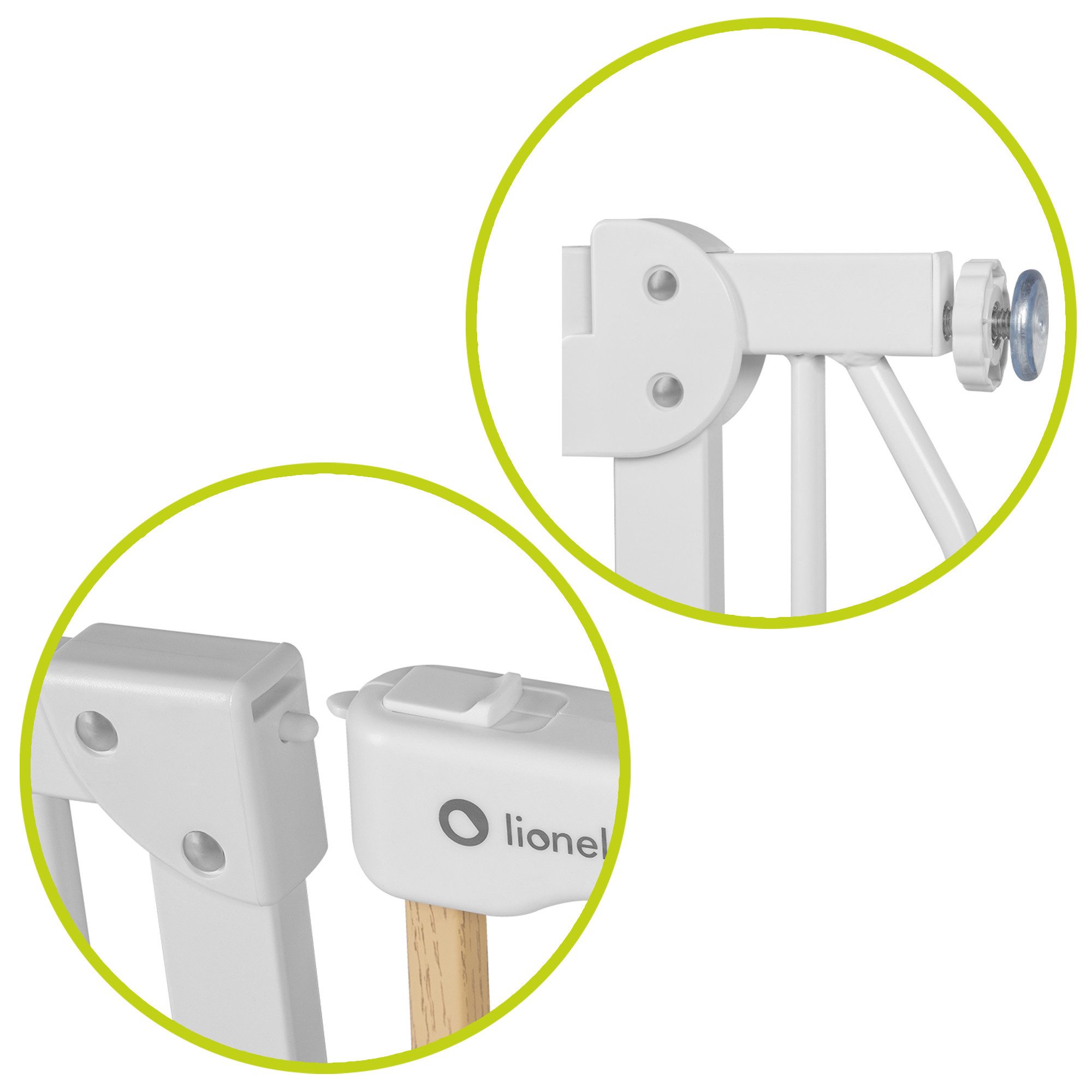 lionelo Türschutzgitter Truus Slim und Led (TOP),  ohne Bohren Metall 90° Stop beidseitig schwenkbar 75-105cm