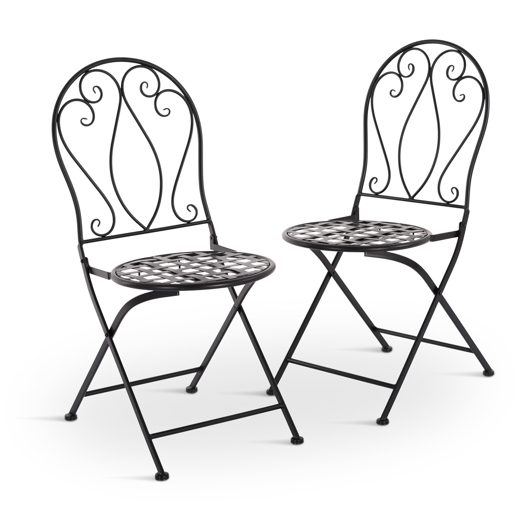 Raburg Gartenstuhl Eisenstuhl 2er-Set im Jugendstil, antike, Gartenstühle, Mayla, 2er-Set, Gartenstuhl antik mit Klappfunktion, Outdoor-Stühle aus Eisen