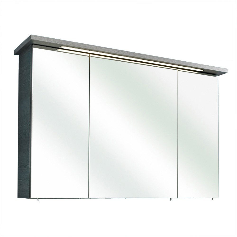 Lomadox Spiegelschrank ALINA-66 Badezimmer in Graphit Struktur quer Nachb. - B/H/T: 115/72/20cm