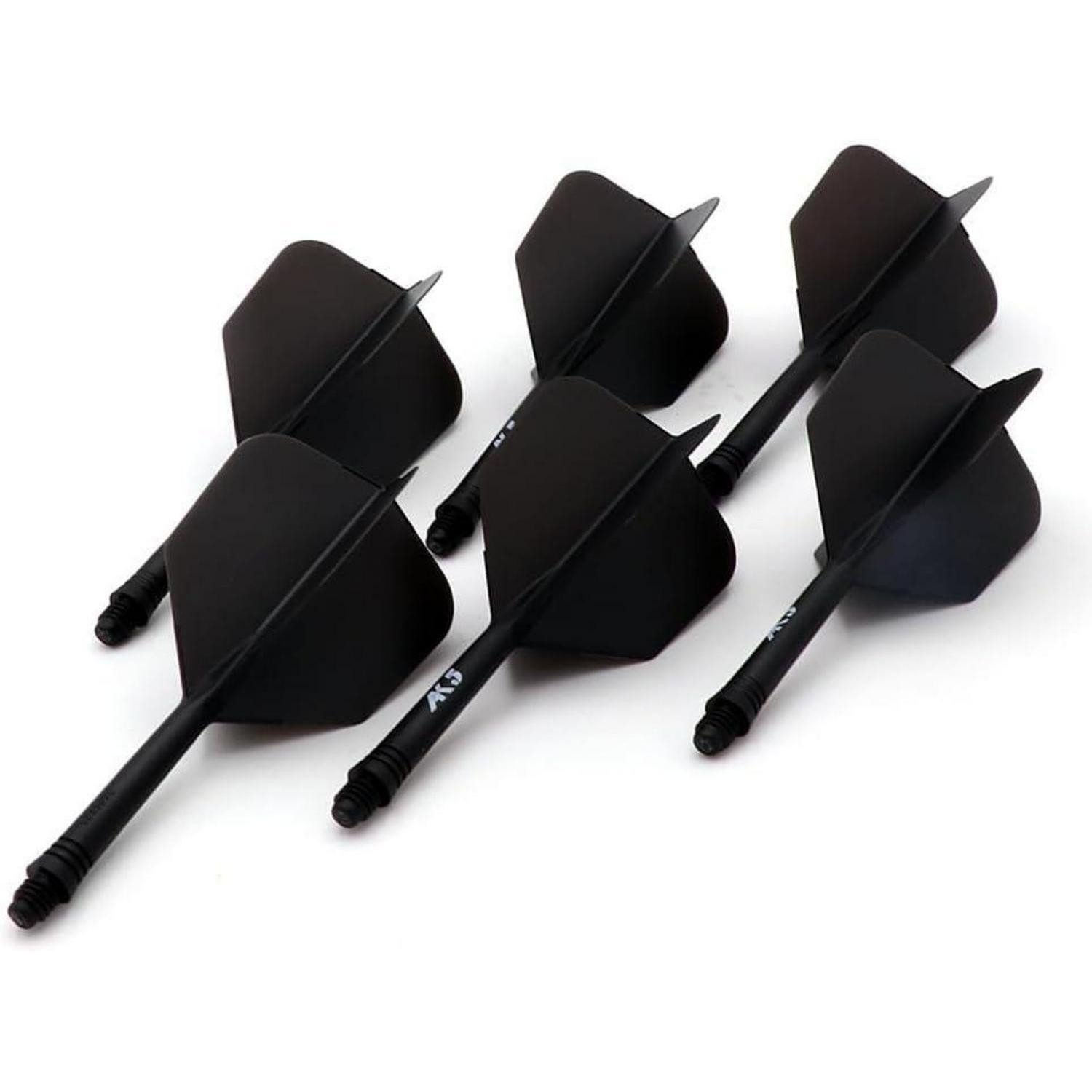 LuxusKollektion Pfeilschaft Dartschäfte Flights Schaftlänge 28mm große Flügelform komplett schwarz