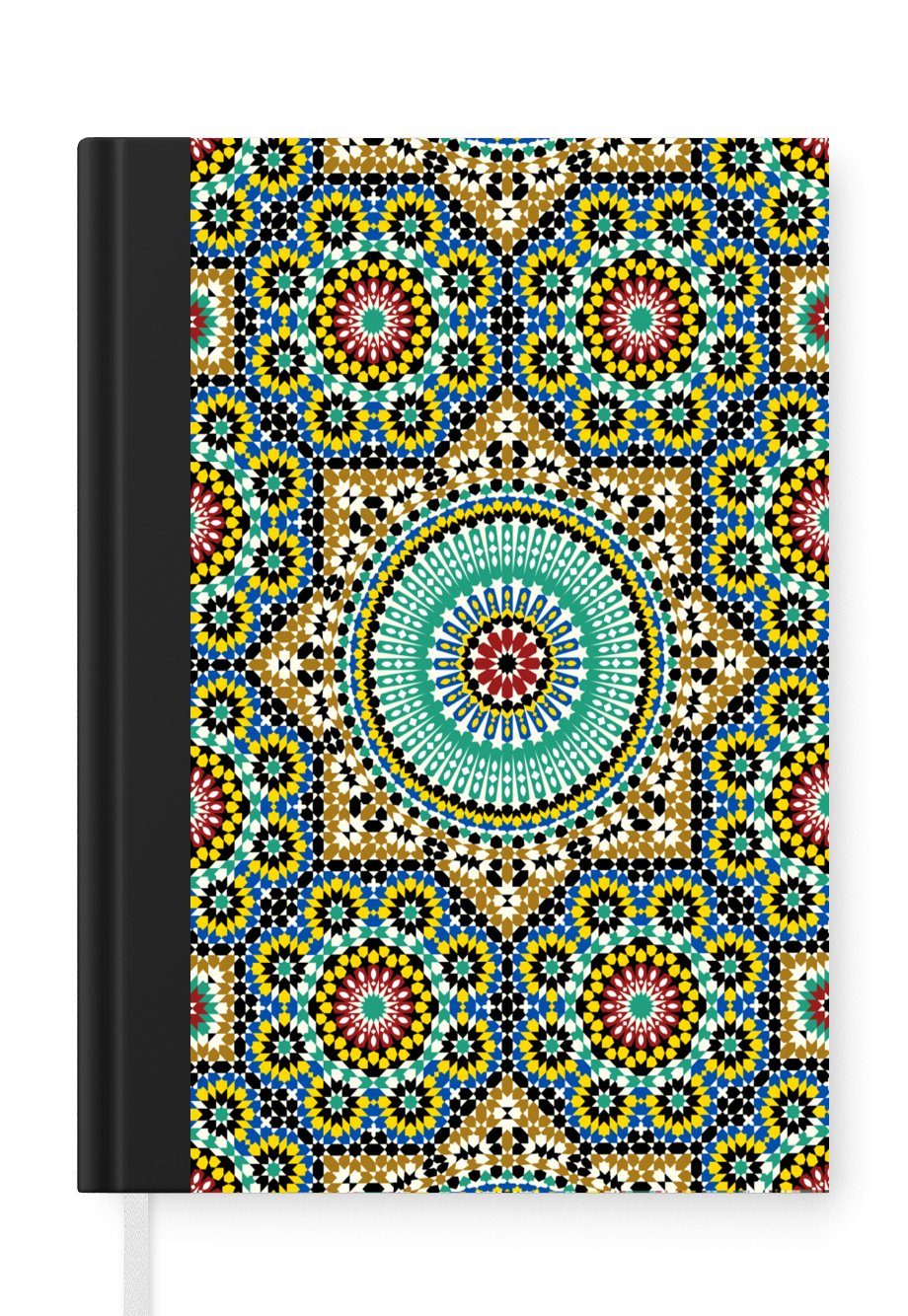 MuchoWow Notizbuch Mosaik - Muster - Mandala, Journal, Merkzettel, Tagebuch, Notizheft, A5, 98 Seiten, Haushaltsbuch