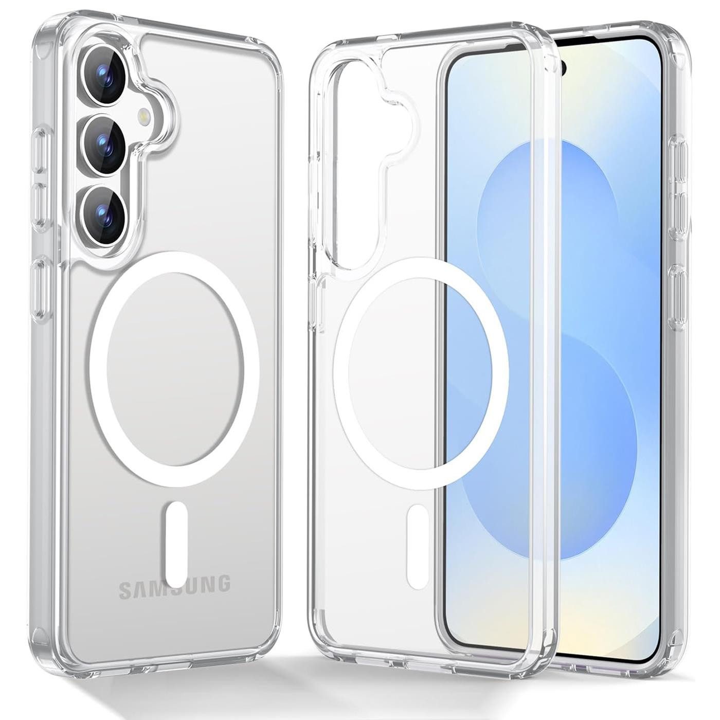 CoolGadget Handyhülle Premium Silikon Handy Case für Samsung Galaxy S25 FE 6,2 Zoll, Hülle Transparent Schutzhülle kompatibel mit MagSafe Zubehör