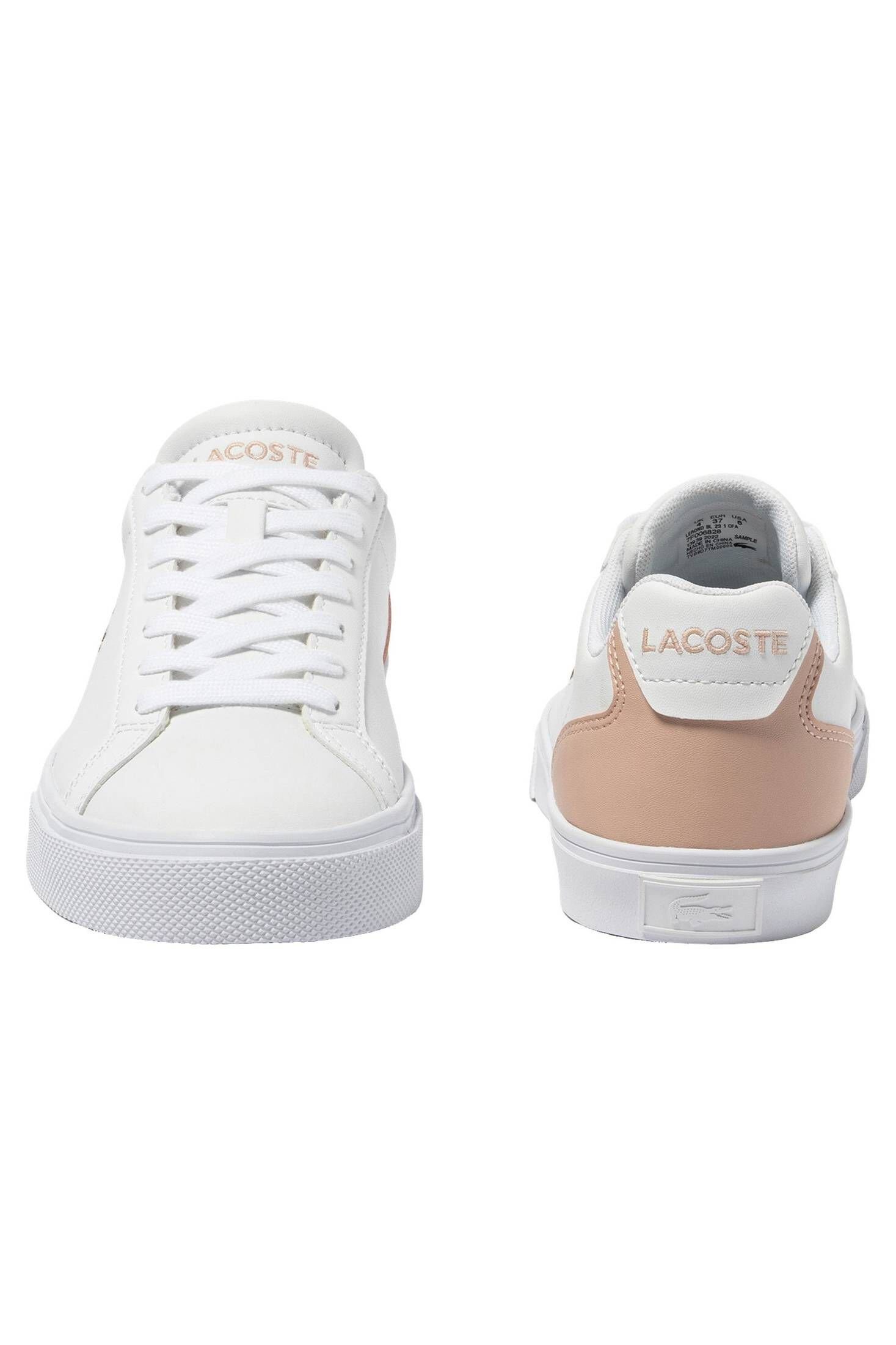 Lacoste Damen Sneaker LEROND (982) PRO BASELINE weiss/rosa LEATHER Sneaker