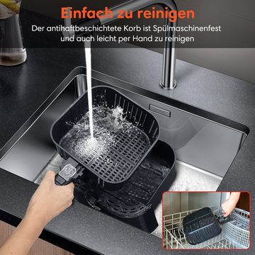 Fitgenics Heißluftfritteuse Heißluftfritteuse 5,5L - Heißluftfritteuse - Frittieren ohne Fett - AIR FRYER - 1700W - Professionelle Fritteuse Heissluft für eine bessere Gesundheit dank weniger Fett - Frittieren ohne Fett, 1700 W