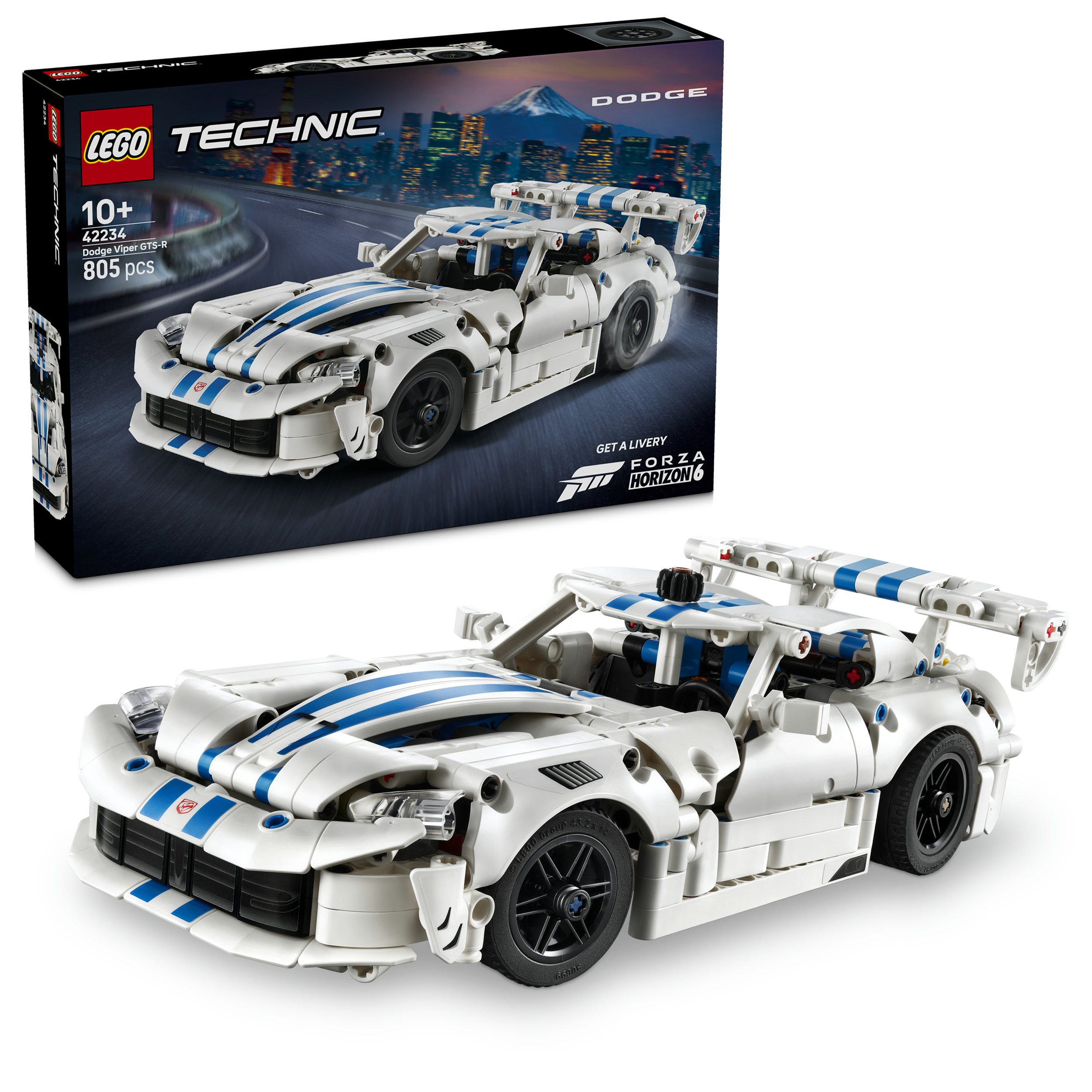 LEGO® Dodge Viper GTS-R Sportwagen (42234), LEGO Technic Konstruktionsspielsteine, (805 St), Made in Europe