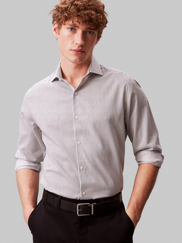 Calvin Klein Businesshemd SLIM SFT WSHD STR STP Slim fit mit Knopfleiste