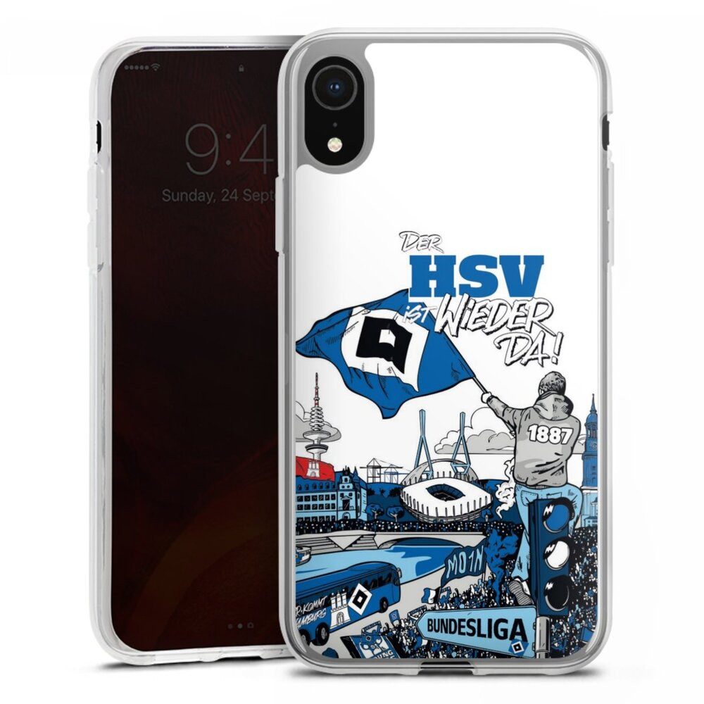 DeinDesign Handyhülle Hamburger SV Offizielles Lizenzprodukt Aufstieg, Apple iPhone Xr Silikon Hülle Bumper Case Handy Schutzhülle
