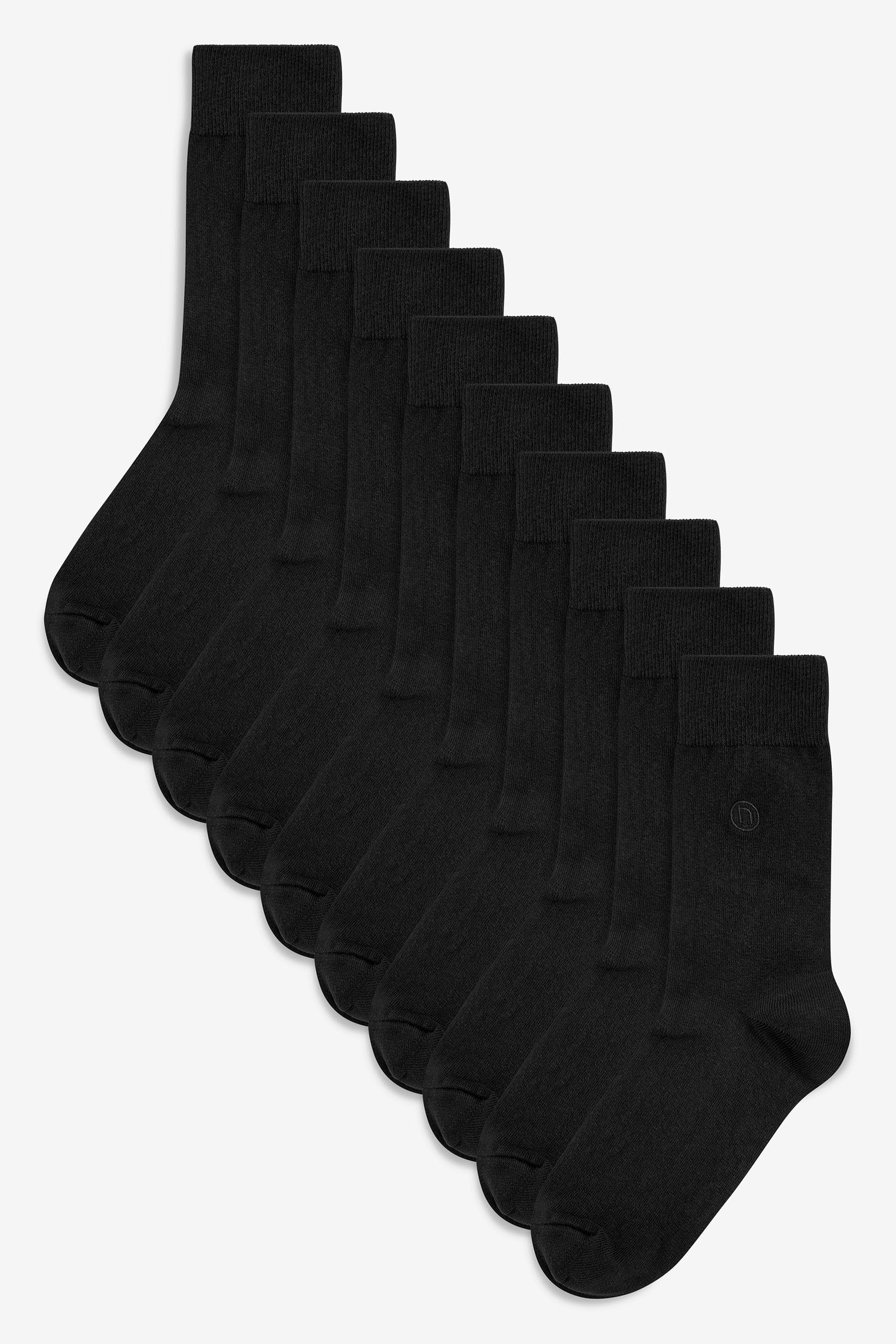 Next Kurzsocken Dauerhaft frische schwarze Socken, 10er-Pack (10-Paar)