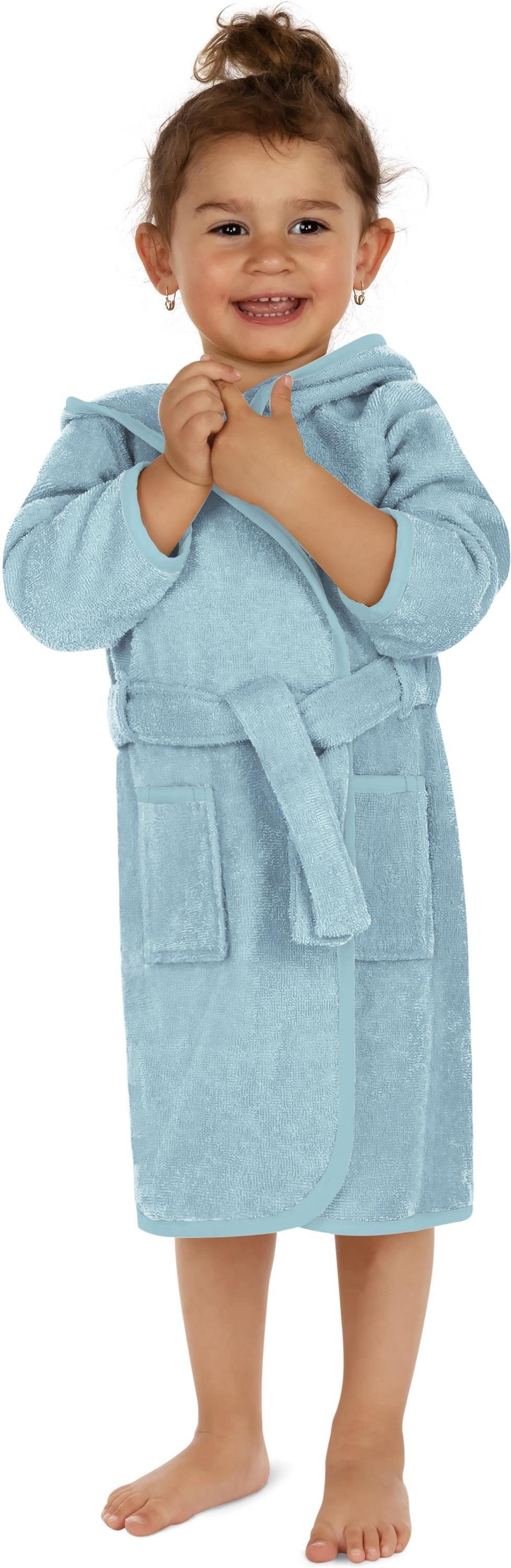 normani Kinderbademantel Kinder Bademantel aus Bio-Baumwolle Ljubljana, Bio-Baumwolle, Kapuze, Bindegürtel, Kinderbademantel aus weichem und schadtsofffreiem Material