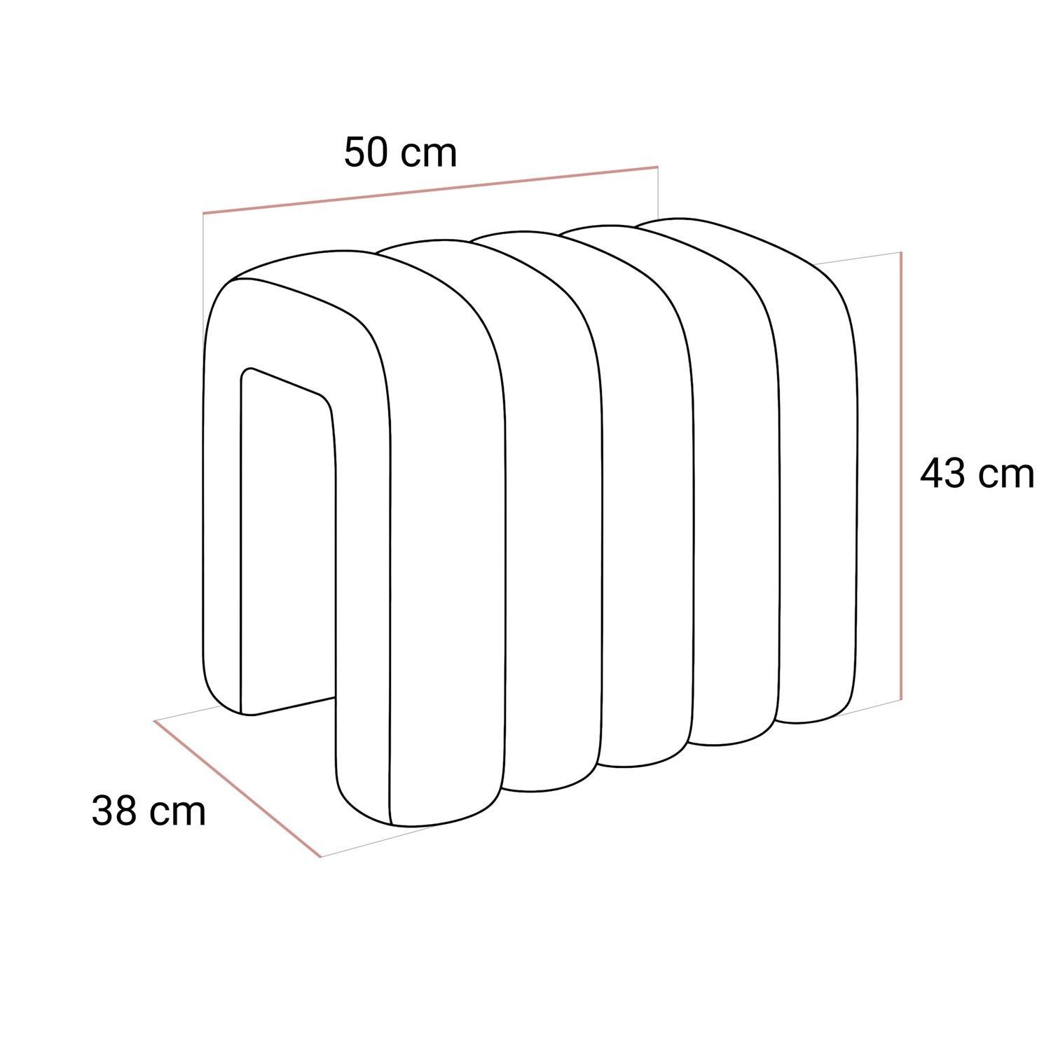 Lookway Pouf Pouf RIBA aus Bouclé-Stoff mit dekorativer Form – Bild 4 von 4