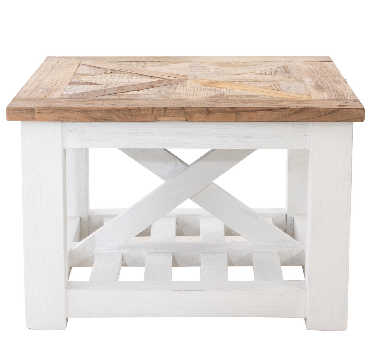 TPFLiving Couchtisch Bastia (Pflegeleicht und langlebig, Moderner Tisch mit praktischer Nutzung in stilvoller Optik), Maße (TxBxH): 60 x 60 x 40cm - Farbe: natura