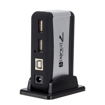 Bolwins USB-Verteiler O19C 7Port USB 2.0 Hub Adapter Netzteil mit Standfuß WIN MAC PC Laptop