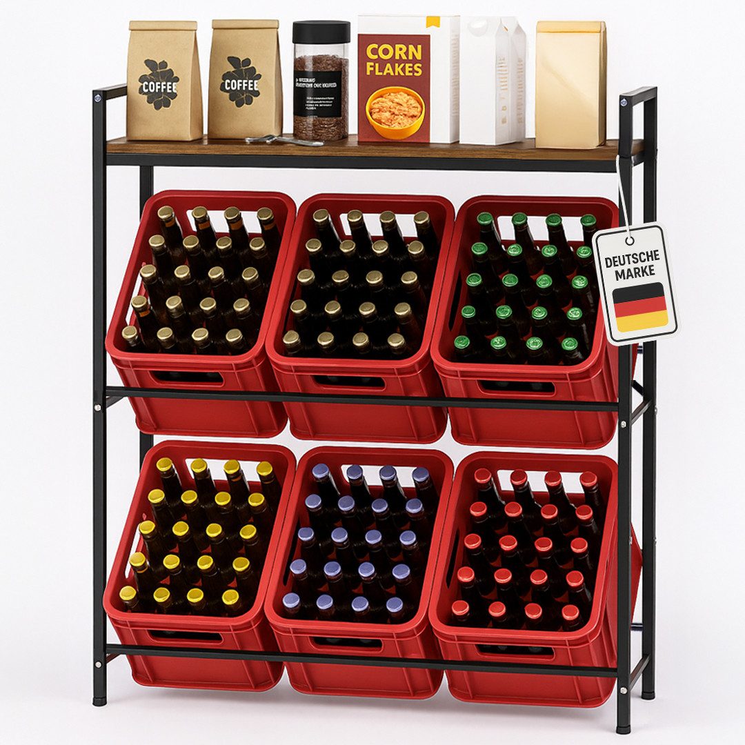 Roxlin Ablageregal Getränkekistenregal für 3/6 Kisten – Metallregal mit Abl günstig online kaufen