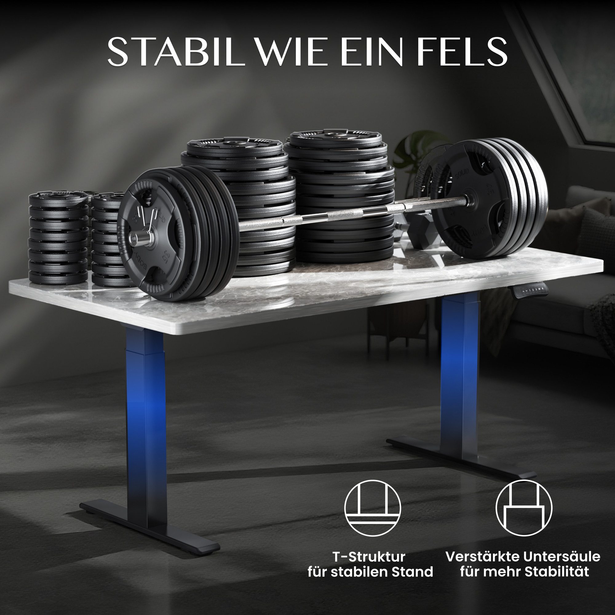 FLEXISPOT Schreibtisch E300 Höhenverstellbarer Schreibtisch Gestell mit Dualmotor (Anti-Kollisionssystem & 300KG Tragkraft & 10 Jahre Garantie), ideal für große – Bild 4 von 5