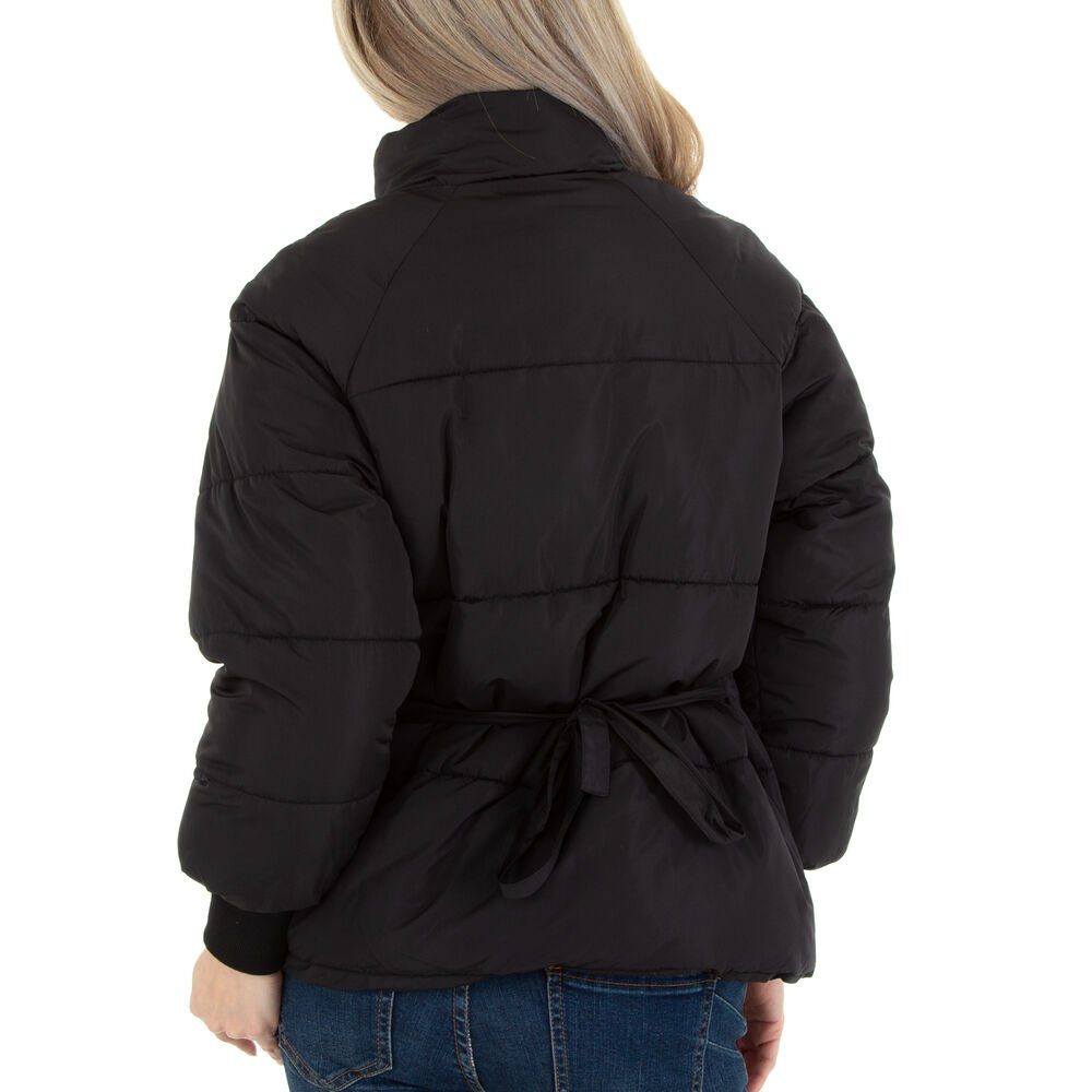Ital-Design Steppjacke Damen Freizeit (78800261) Gefüttert Winterjacke in Schwarz