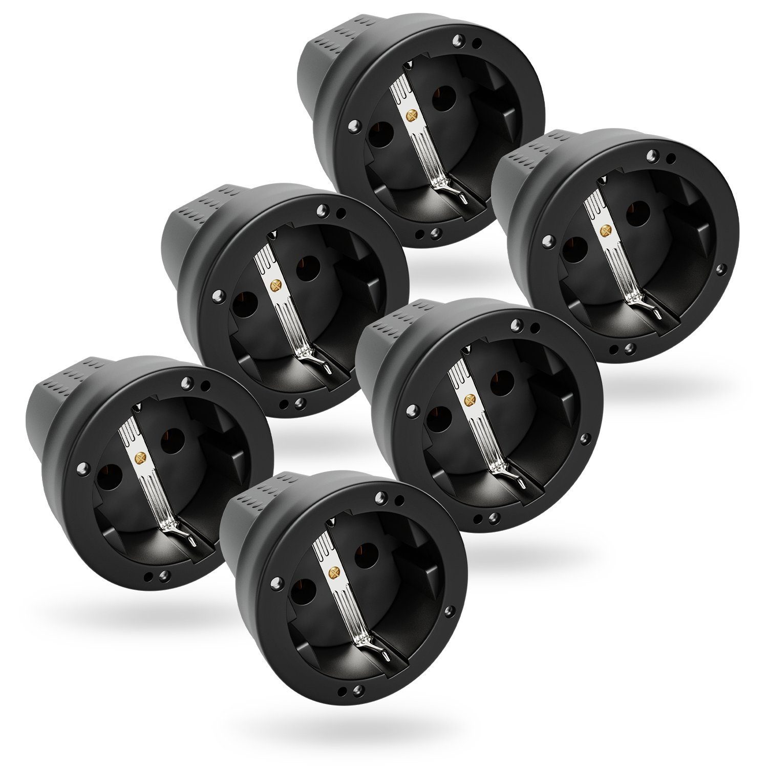 greate. Steckdose 6x Schutzkontakt Kupplung - IP44 Schutzkontaktkupplung Schuko Kupplung, 1-St.