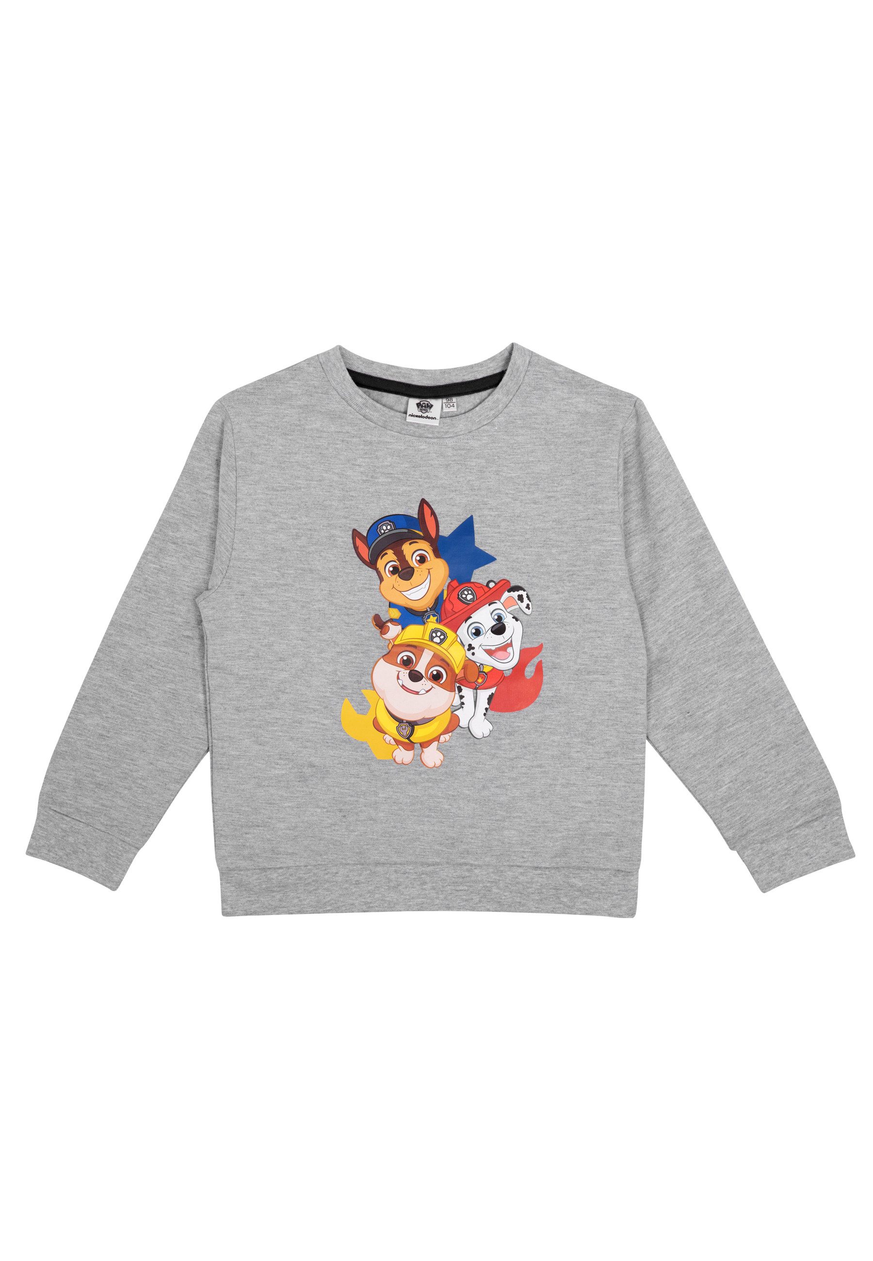 United Labels® Sweatshirt Paw Patrol Sweatshirt für Jungen - Kinder Pullover Oberteil Grau