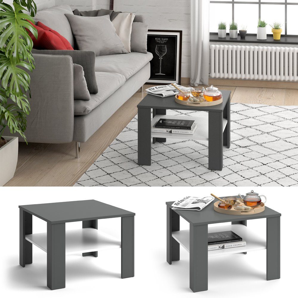 Vicco Couchtisch Homer, Anthrazit/Weiß, 60 x günstig online kaufen