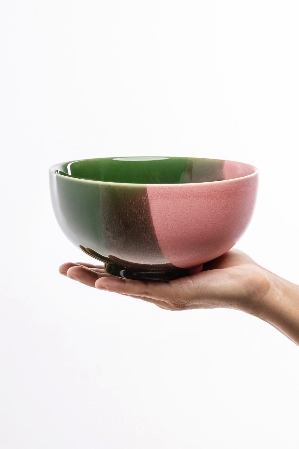 Tranquillo Schüssel Steinzeug Schale INDUSTRIAL grün/rosa Ø17 cm spülmaschinengeeignet