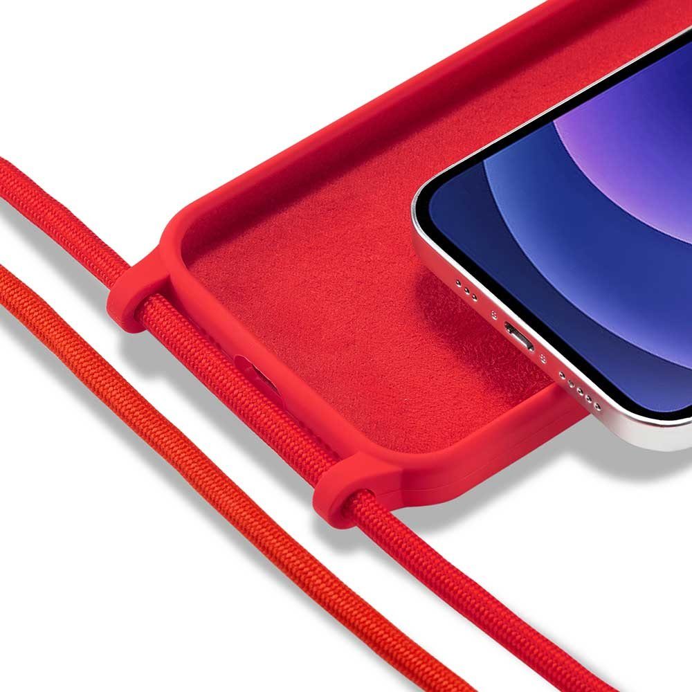 FITSU Handykette Handyhülle mit Band für iPhone 12 Handykette 6,1 Zoll, Handyhülle zum Umhängen Handyband Handyhülle mit Band Handykette