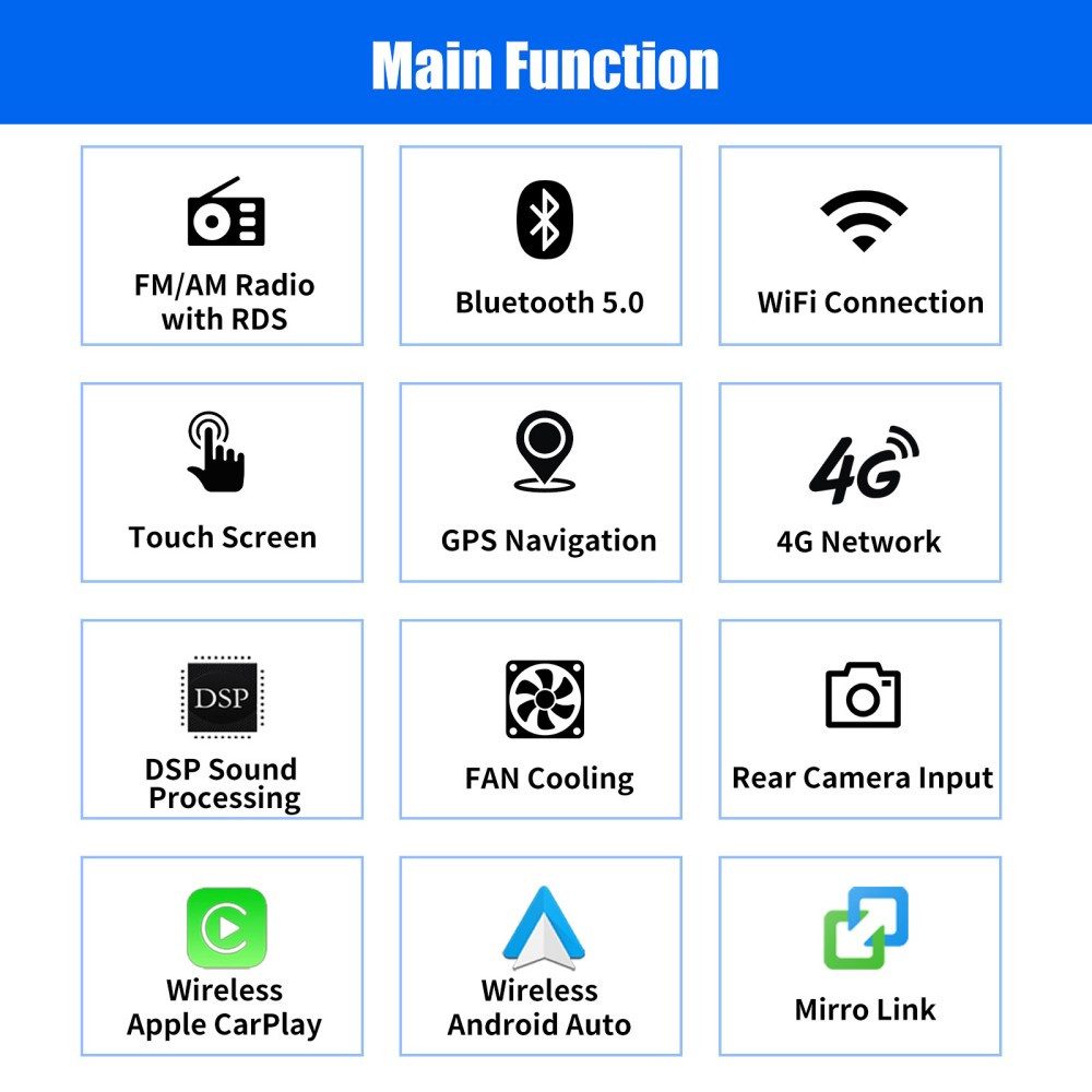 ESSGOO 6+128G 8-Kern Autoradio für Suzuki Swift 2005-2010 Android 14 Carplay Autoradio (DAB+ (optional), RDS, 6GB+128GB, AM, FM, 4G, Wireless Apple Carplay & Android Auto,2 DIN,WMA,ASP)