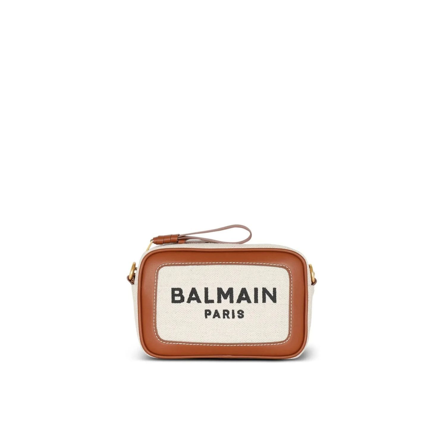 Balmain Schultertasche Logo Natur