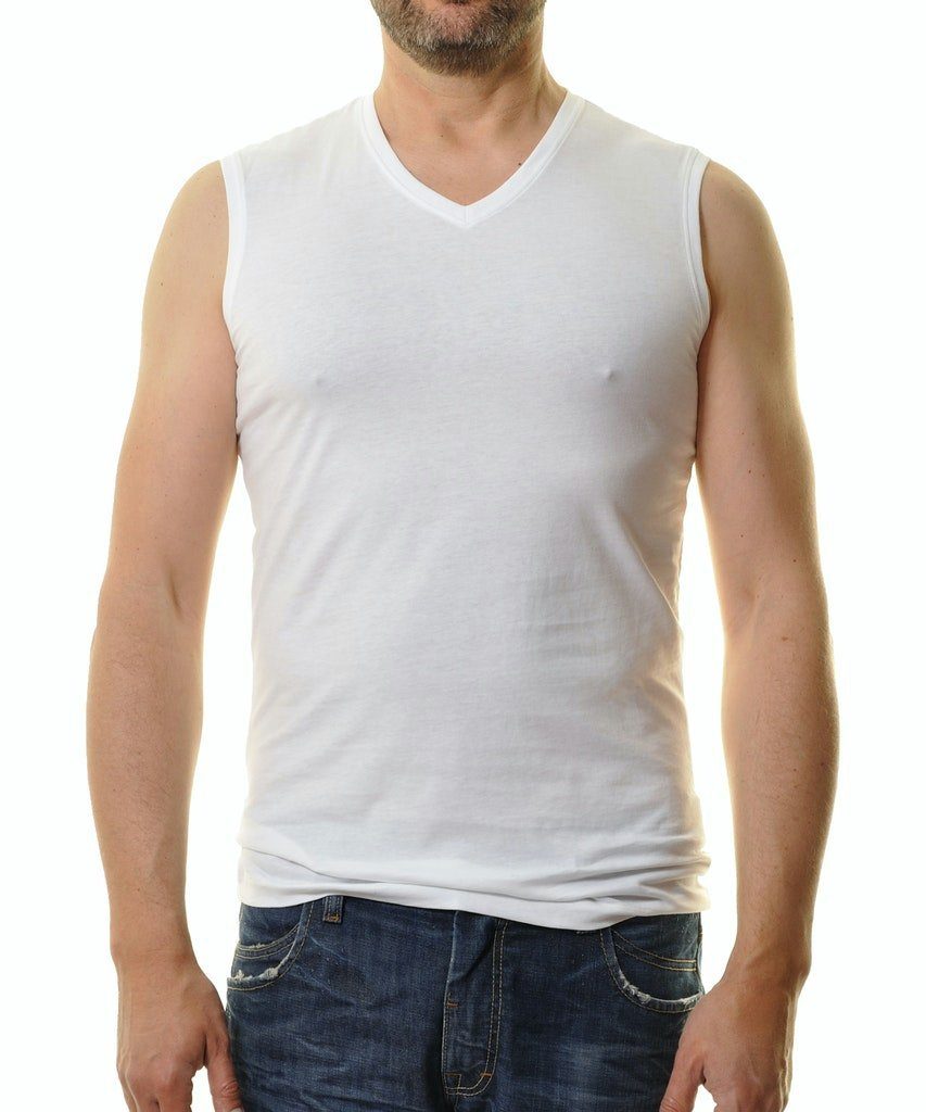 Ragman 2-er Set Shirts Weiß mit V-Ausschnitt günstig online kaufen