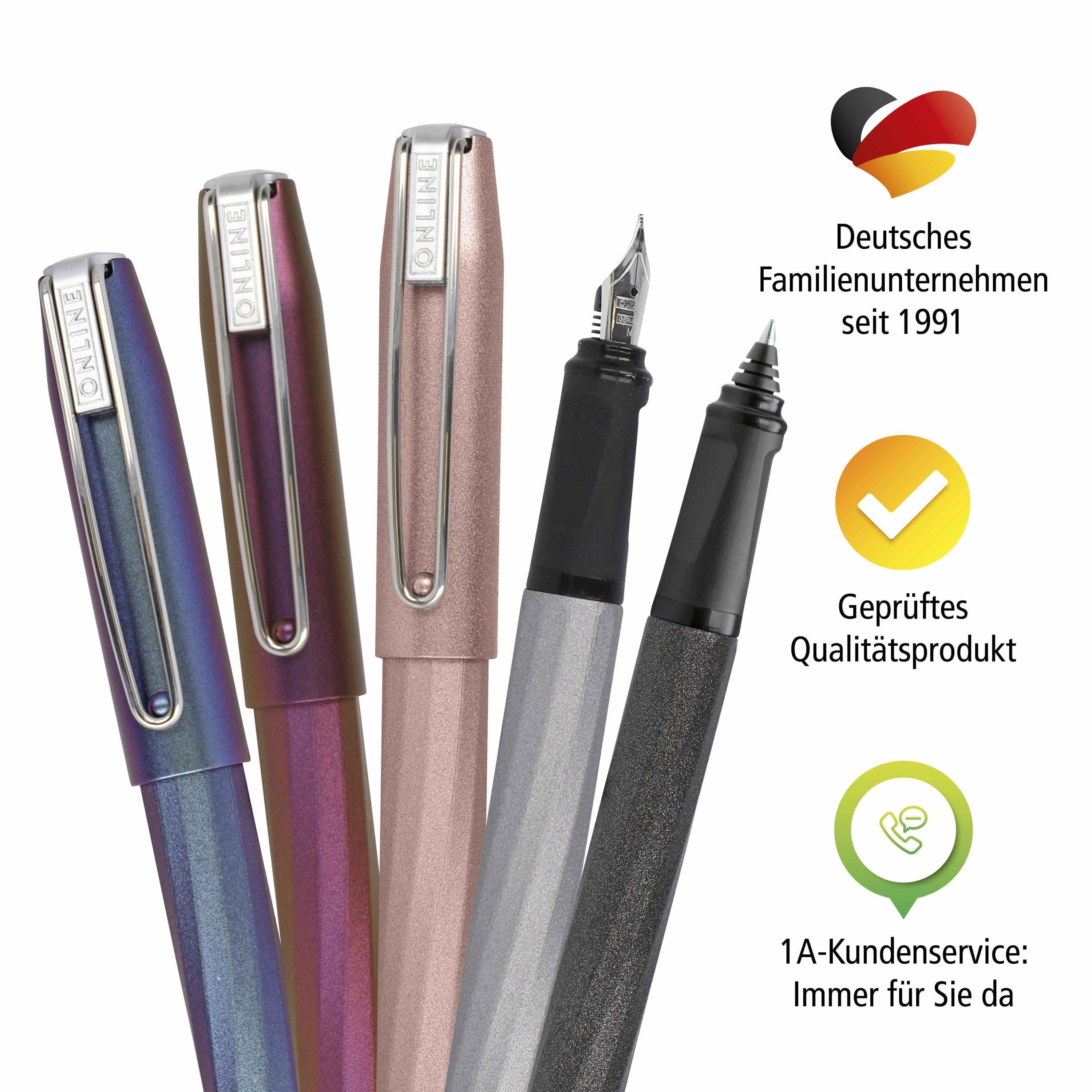 Slope, ergonomisch, inkl. die Pen Füller ideal Tintenpatrone für Online Schule, Pink