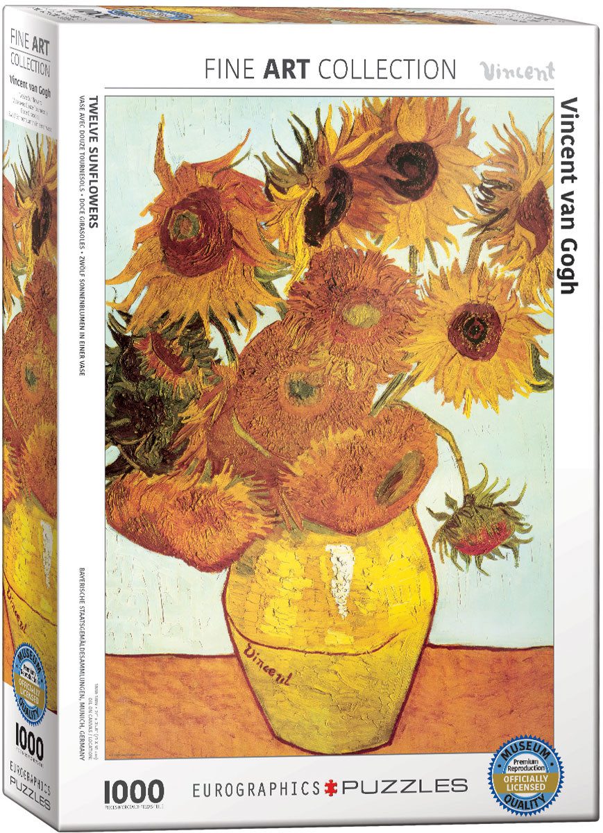 Puzzle 1000 Teile Puzzle - Puzzle - Vincent van Gogh Sonnenblumen, Puzzleteile