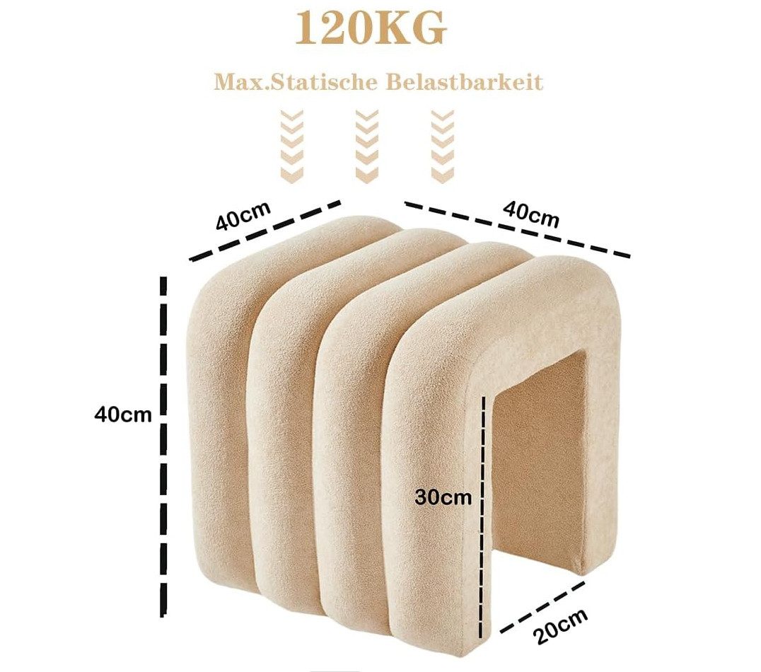 Zedelmaier Sitzhocker Stilvolle Sitzhocker, Polsterhocker, Fußhocker, Schminktisch Hocker