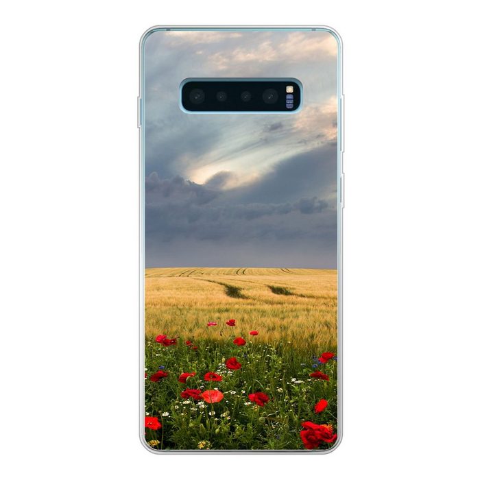 MuchoWow Handyhülle Blumen - Weizen - Wolken Phone Case Handyhülle Samsung Galaxy S10 Lite Silikon Schutzhülle