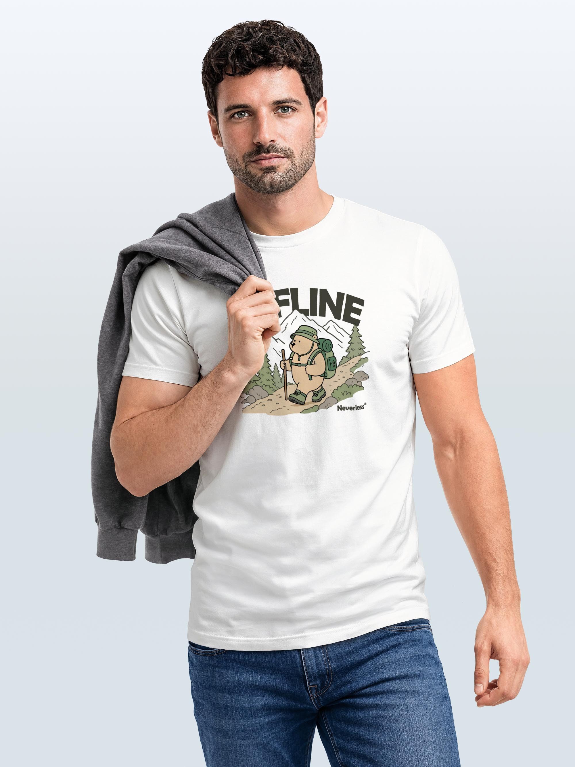 Neverless Print-Shirt Herren T-Shirt Frontprint - Hike Adventure Bear - Baumwollshirt mit Print – Bild 5 von 5