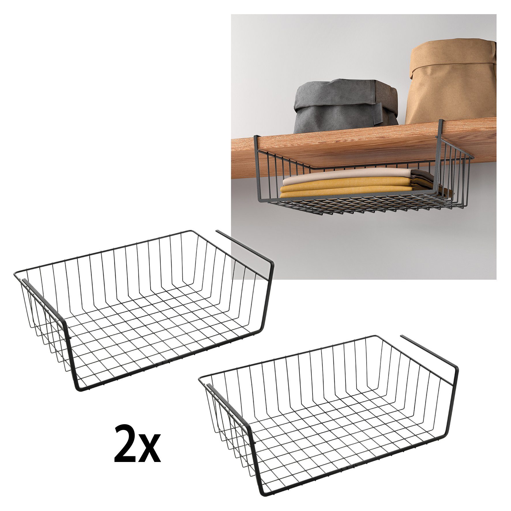 Metaltex Einhängekorb (2 St), Industrial Look, zum Einhängen