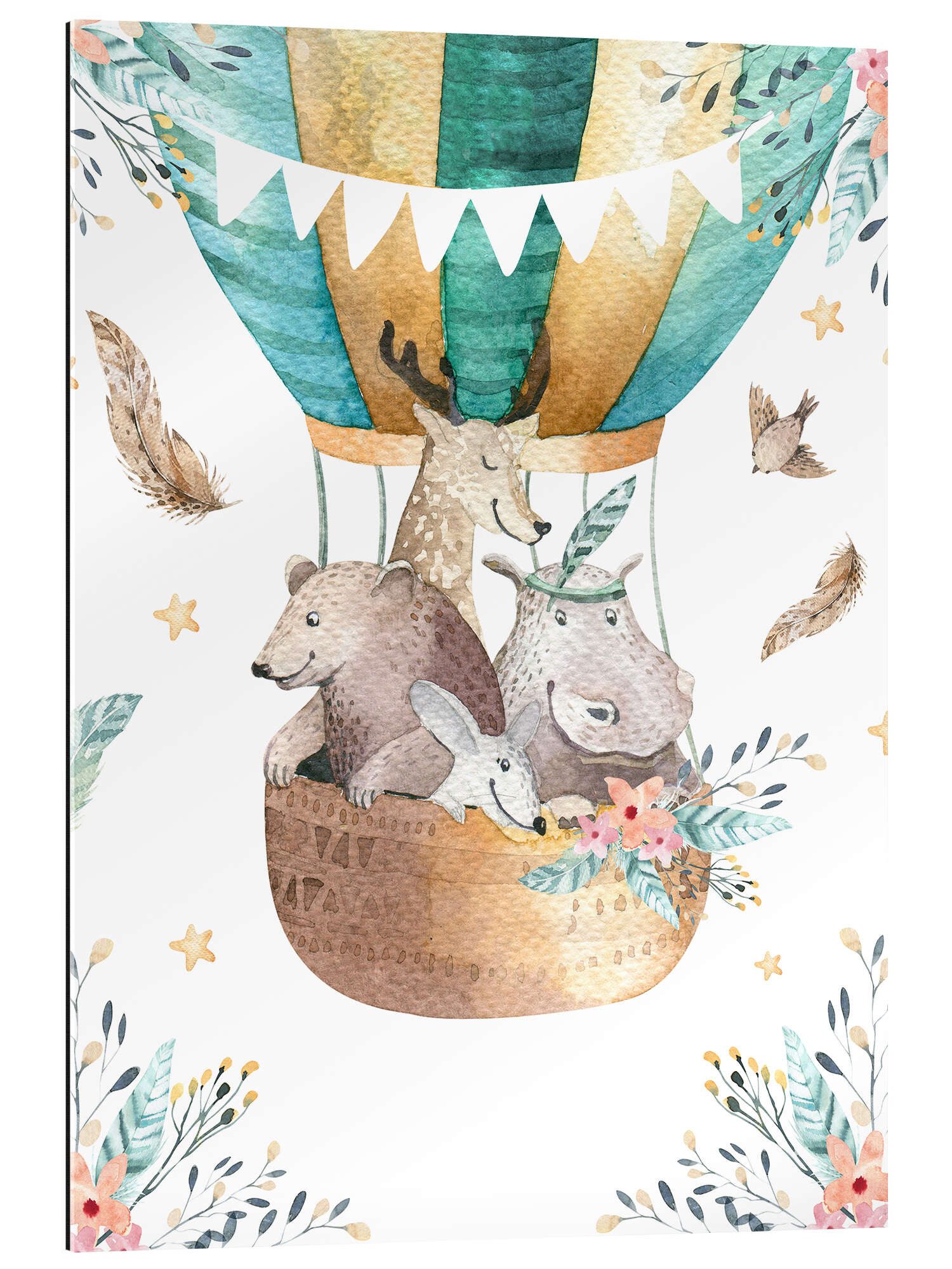 Posterlounge Wandbild Wildtiere auf großer Reise, Kidz Collection, erhältlich als Poster, Leinwandbild, Wandsticker oder Acrylglasbild