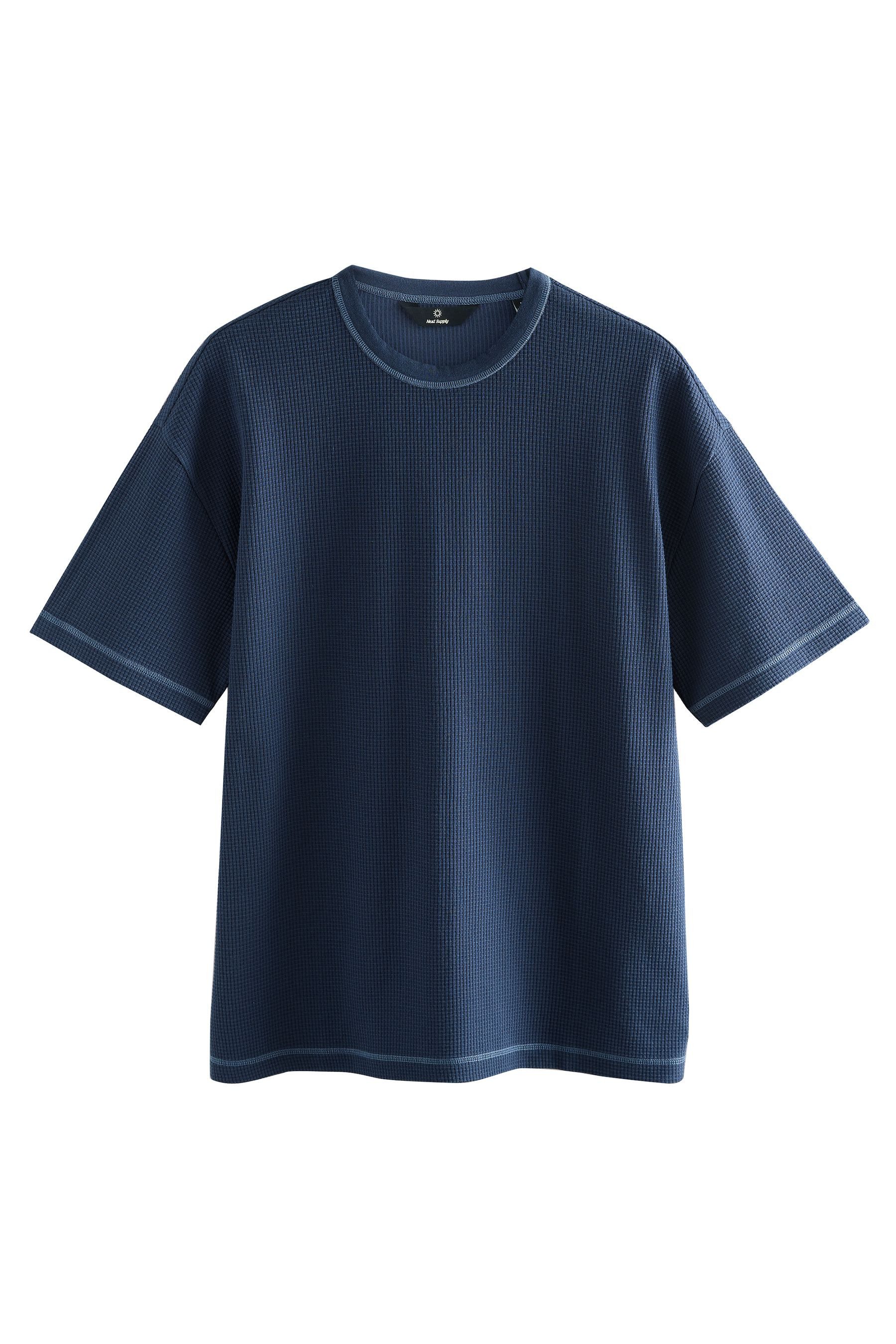 Next T-Shirt Strukturiertes T-Shirt mit Kontrastnaht günstig online kaufen