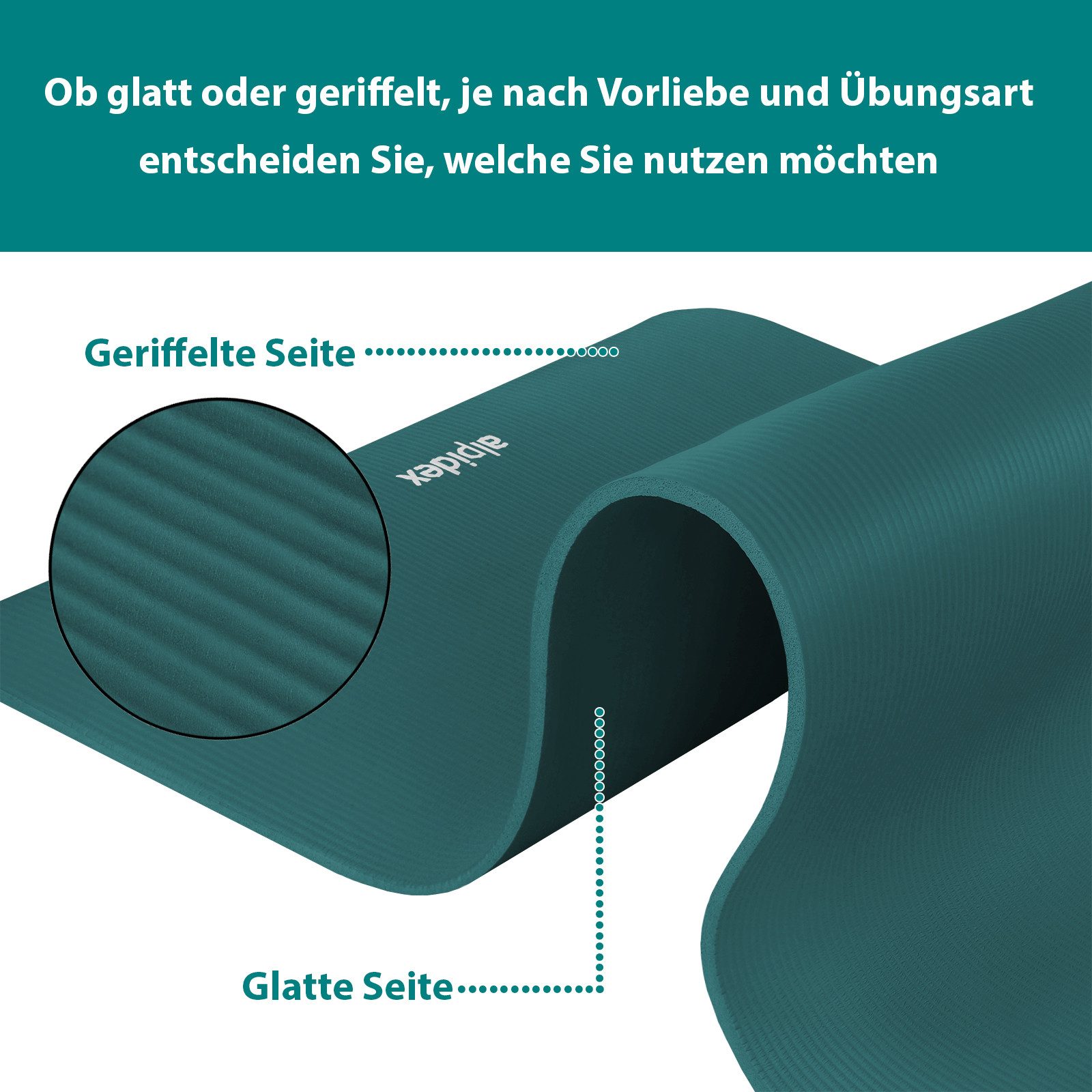 ALPIDEX Yogamatte ALPIDEX Yogamatte 183 x 60 x 0.8 cm – Bild 3 von 5