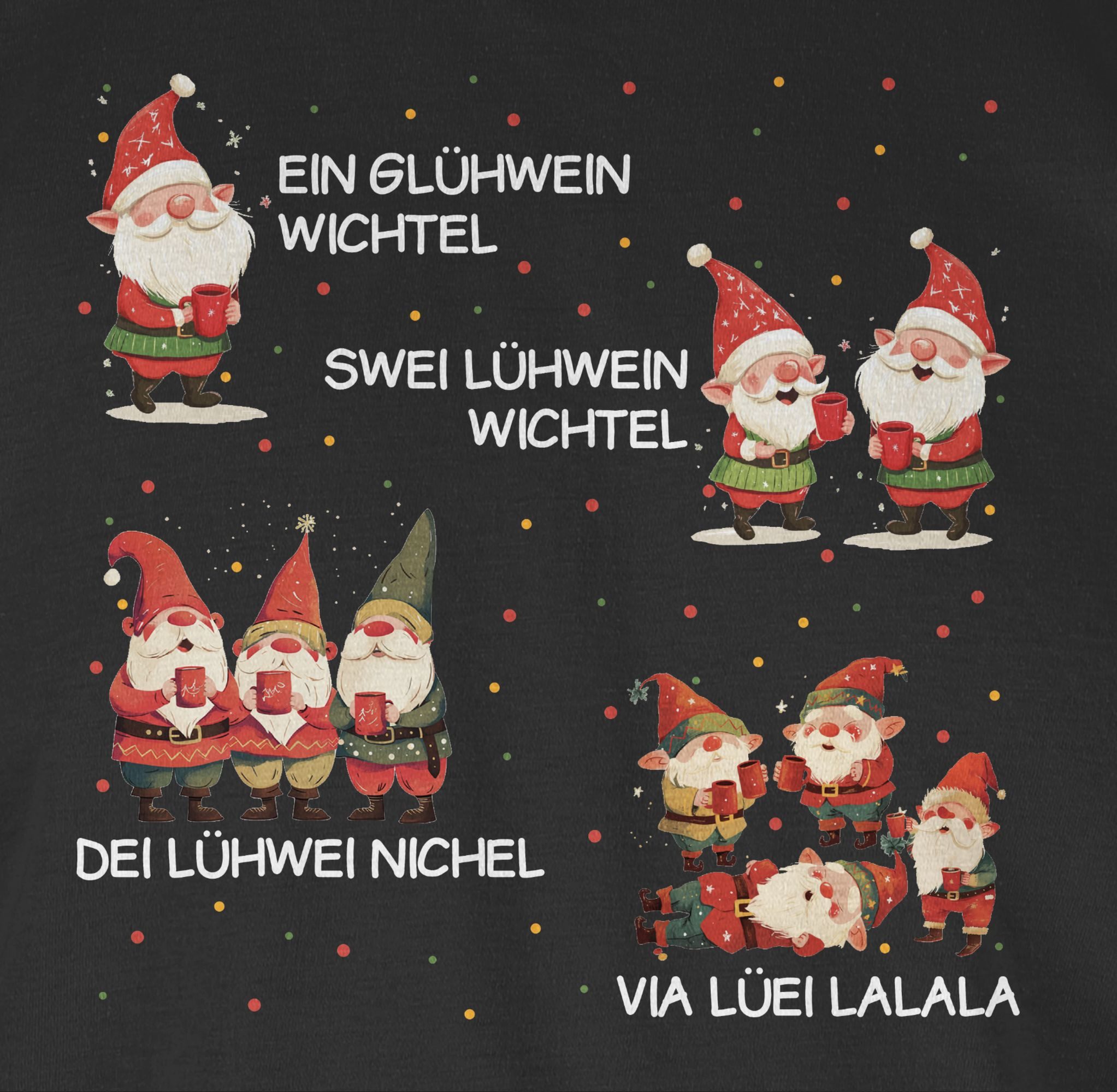 Shirtracer Rundhalsshirt Ein Glühwein Swei Glühwein, Wichtel, Ein Glühwein Zwei Glühwein, We Weihnachten – Bild 2 von 4