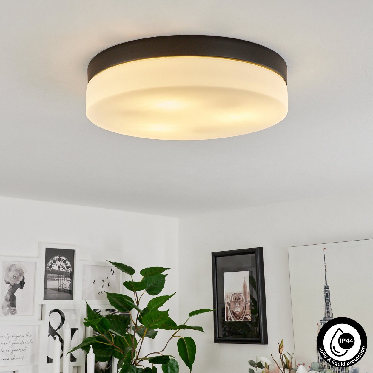 hofstein Deckenleuchte »Sospirold« aus Aluminium/Glas in günstig online kaufen