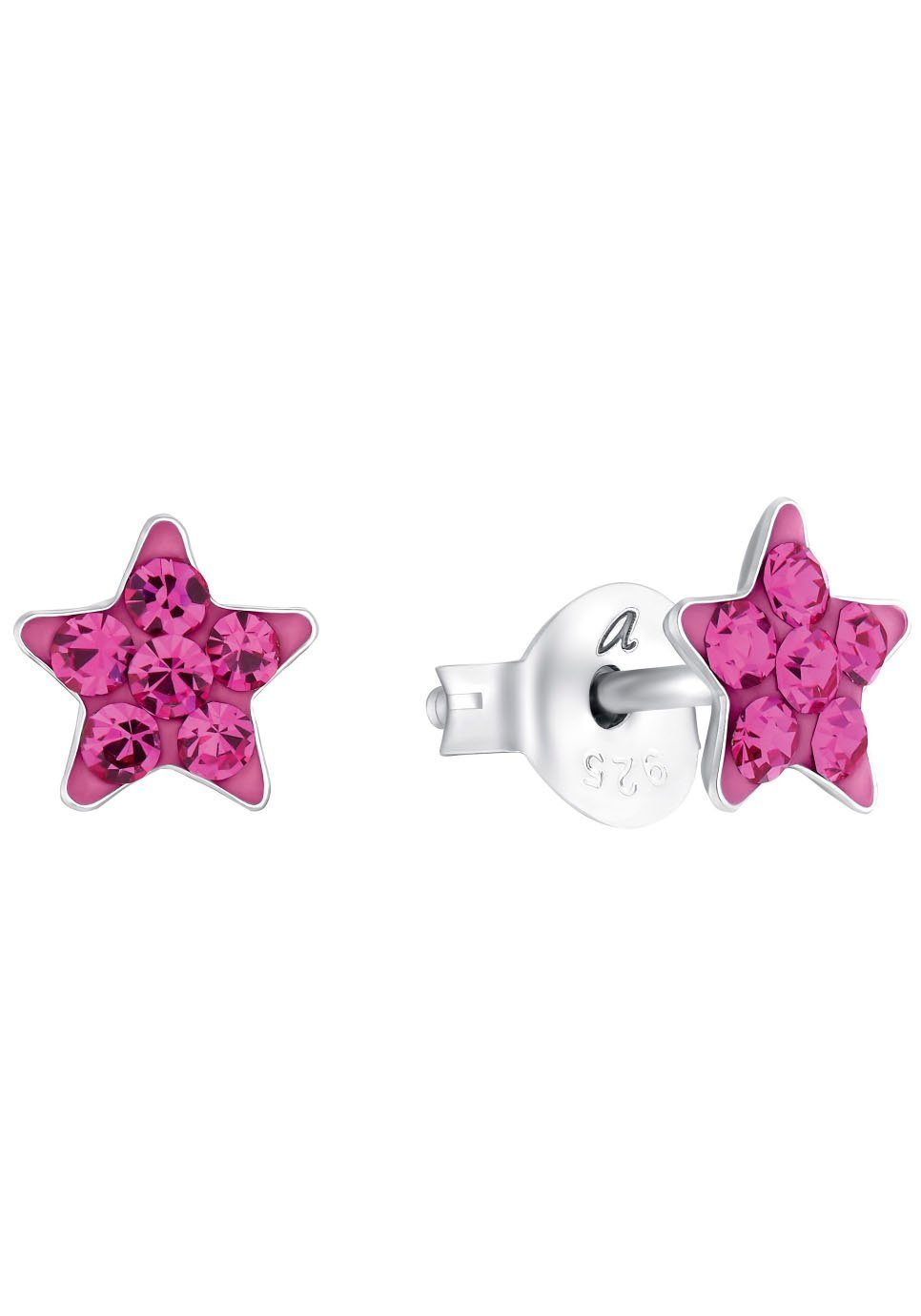 Amor Paar Ohrstecker Stern, mit Kristallglas