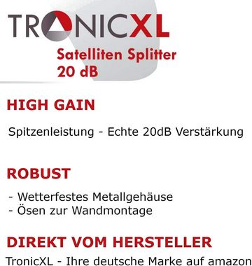 TronicXL DVBS2 DVB-S2 Satelliten-Leitungsverstärker Inline Breitband Verstärker Leistungsverstärker